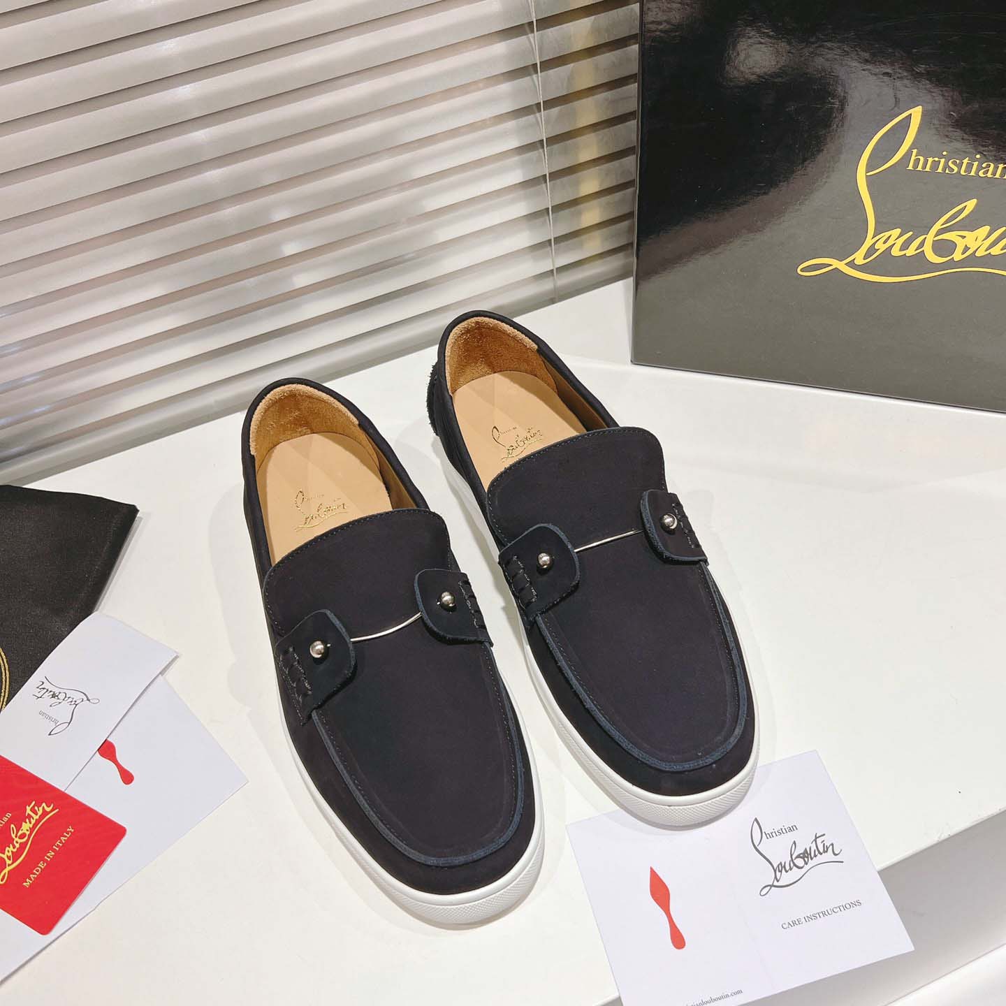 Christian Louboutin Boat Shoes - Reversed nubuck leather - DesignerGu