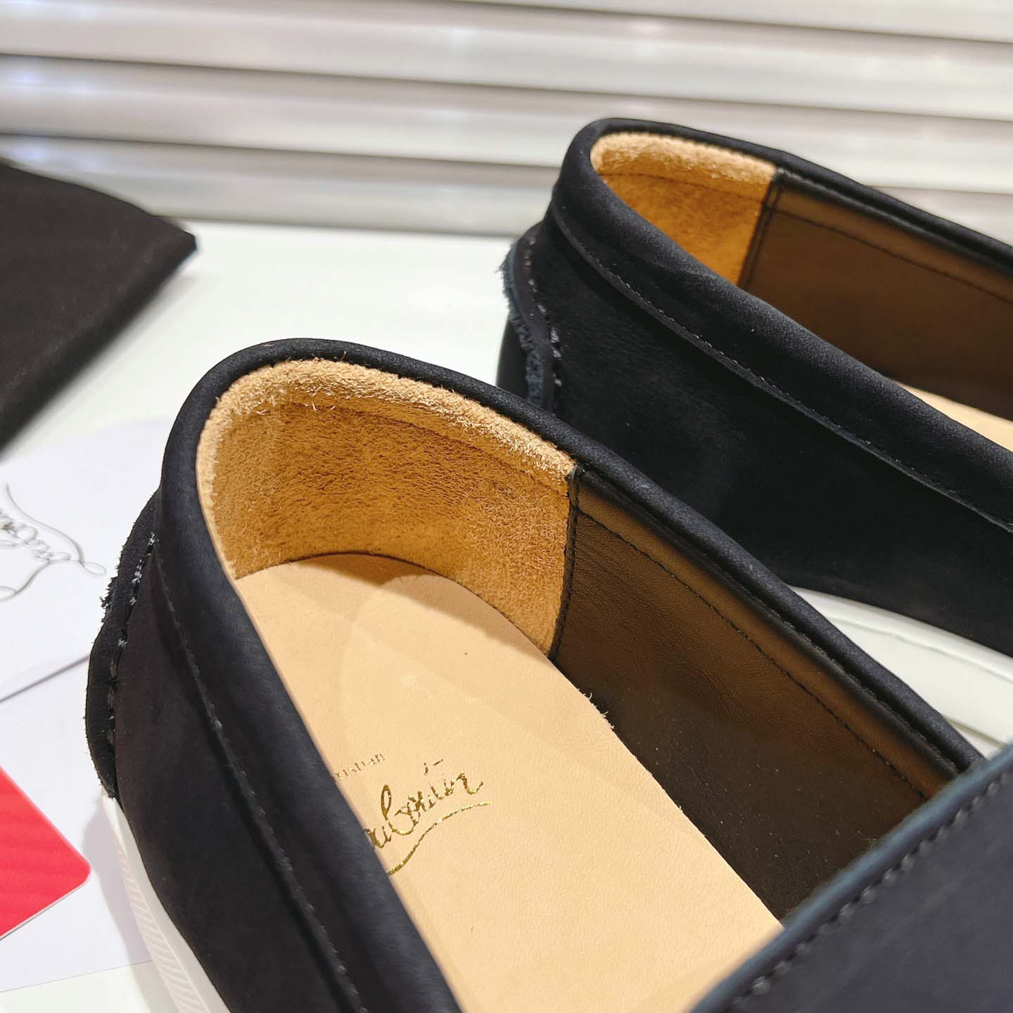 Christian Louboutin Boat Shoes - Reversed nubuck leather - DesignerGu