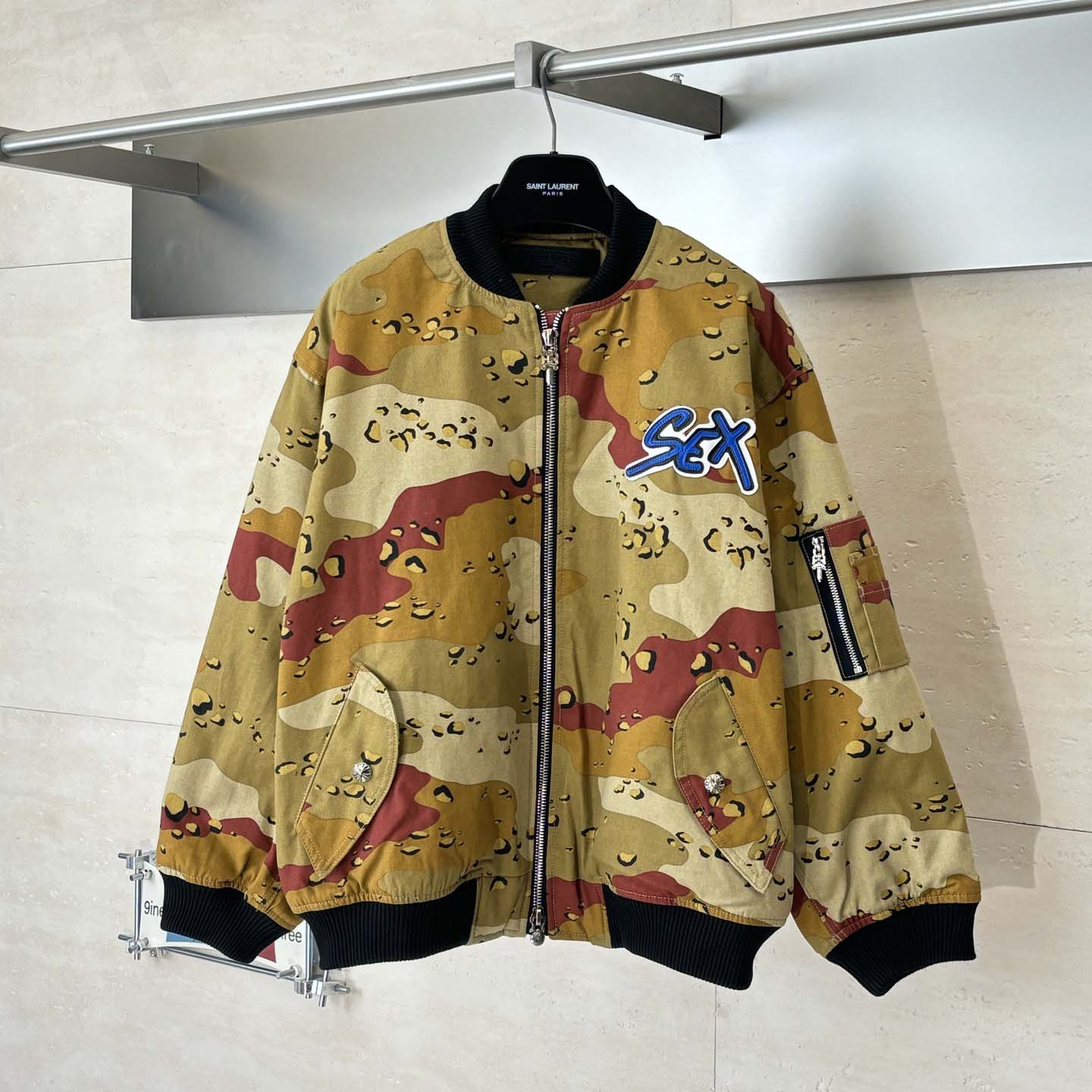 Chrome Hearts Matty Boy Desert Camouflage Sex Records Bomber Jacket - DesignerGu