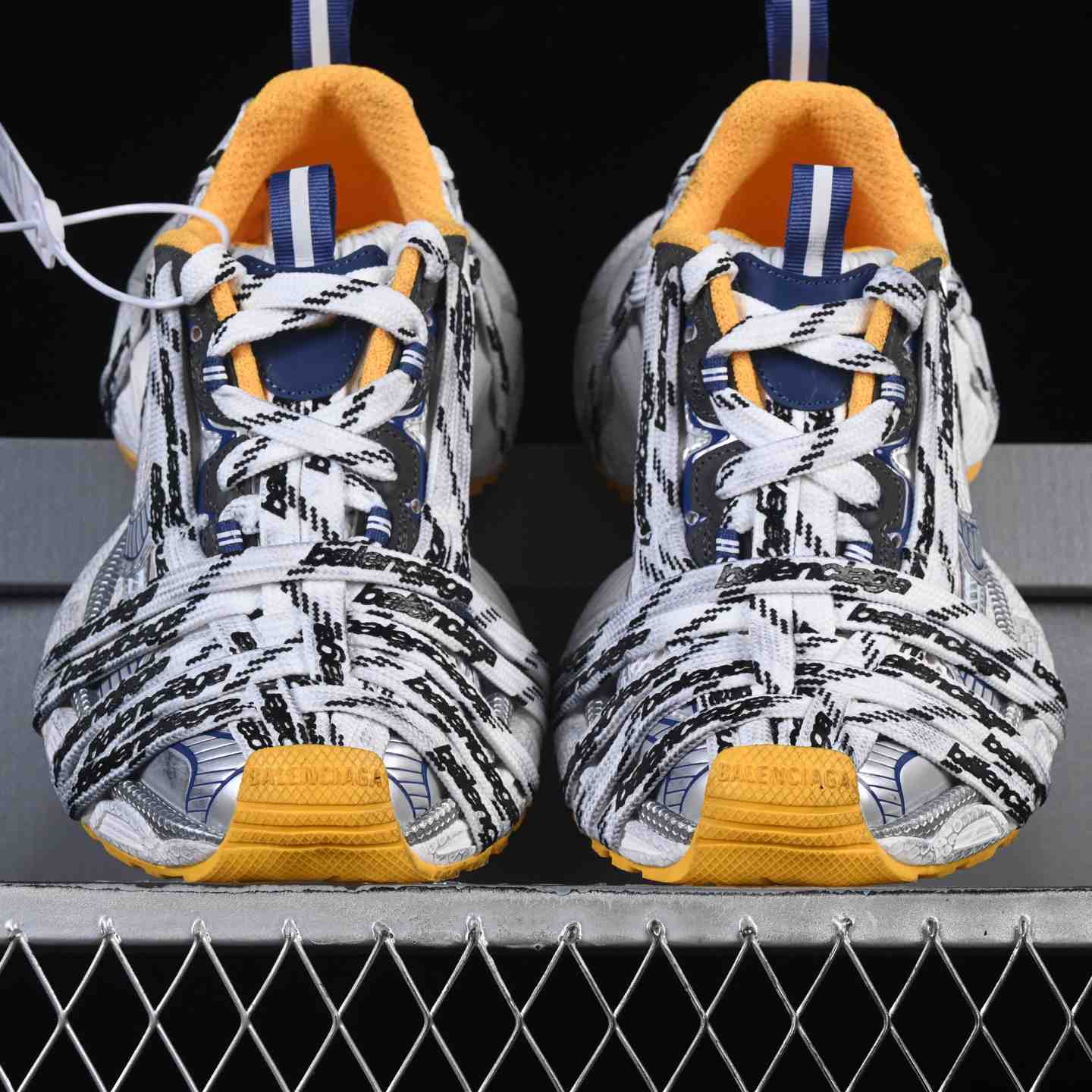  Balenciaga 3XL “White Yellow” Mesh Lace-Up Sneaker - DesignerGu
