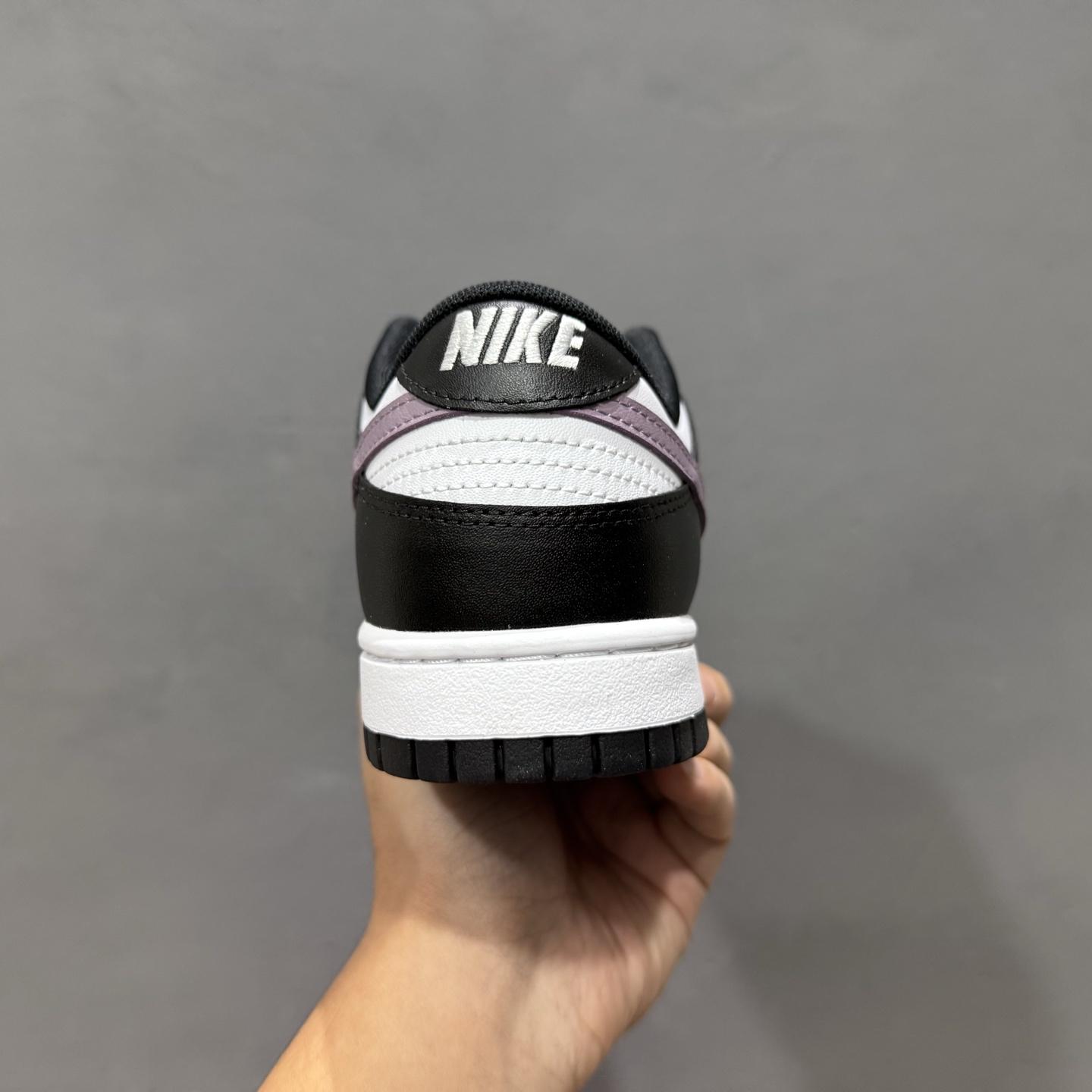 Nike SB Dunk Low Black/White with Purple Swoosh Casual Skate Shoes DD1391-100 - DesignerGu