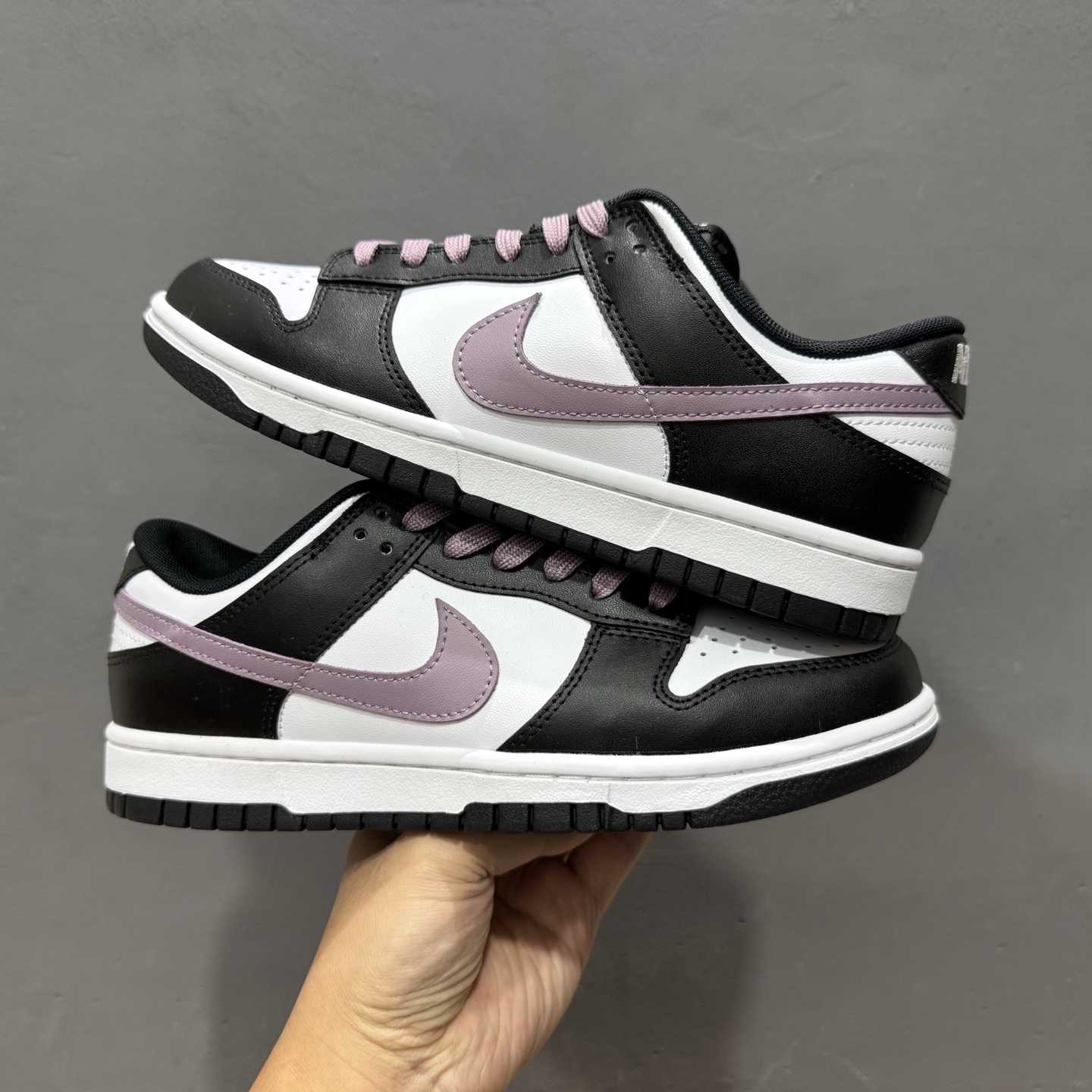 Nike SB Dunk Low Black/White with Purple Swoosh Casual Skate Shoes DD1391-100 - DesignerGu