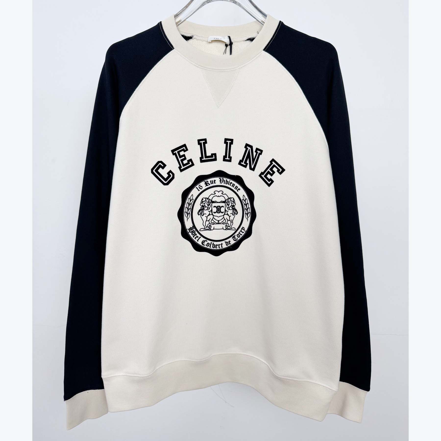 Celine Blason Loose Sweatshirt In Cotton Fleece - DesignerGu