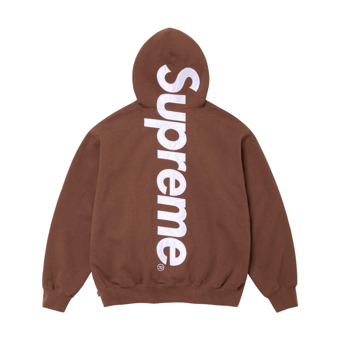 Supreme Satin Appliqué Hooded Sweatshirt - DesignerGu