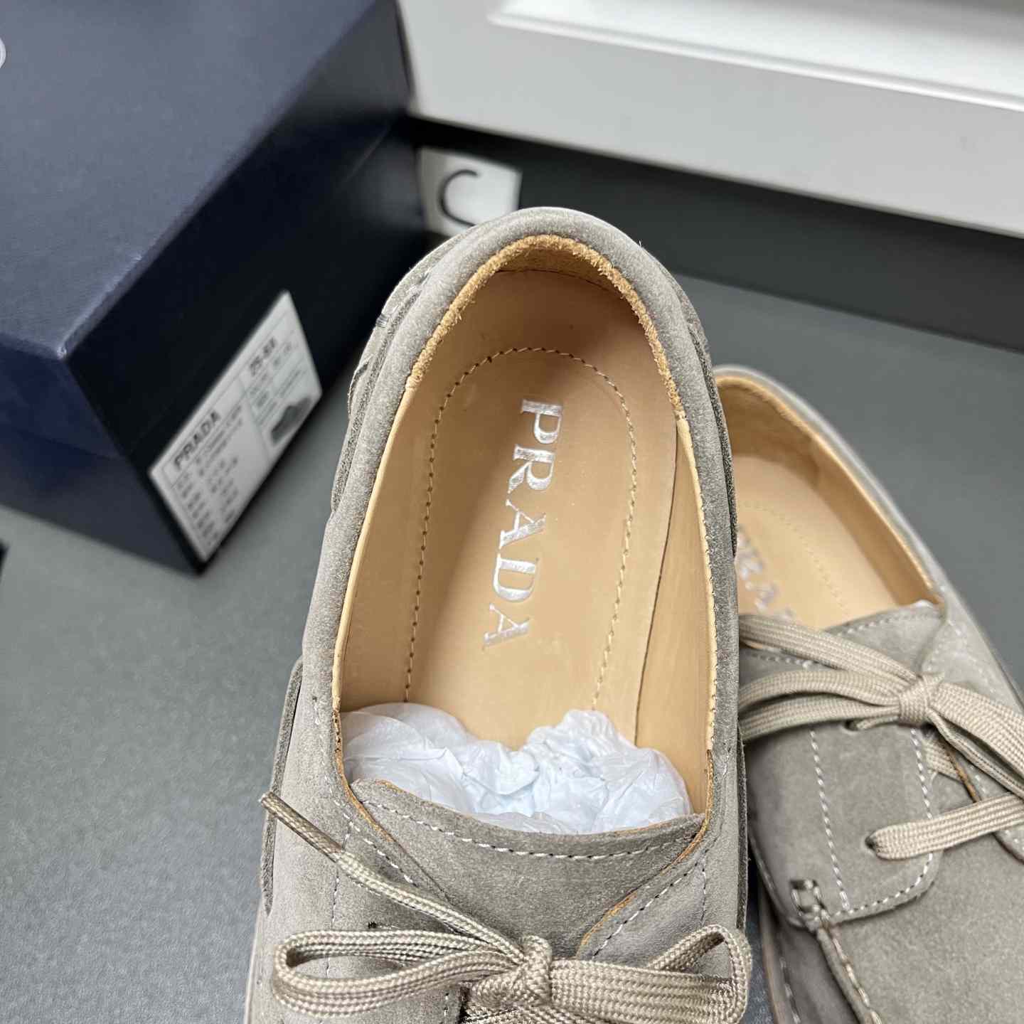 Prada Bleached Suede Loafers - DesignerGu