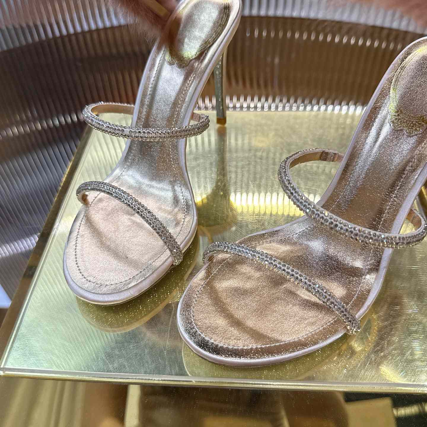 Rene Caovilla Lapin Fur-embellished 95mm Sandal   - DesignerGu