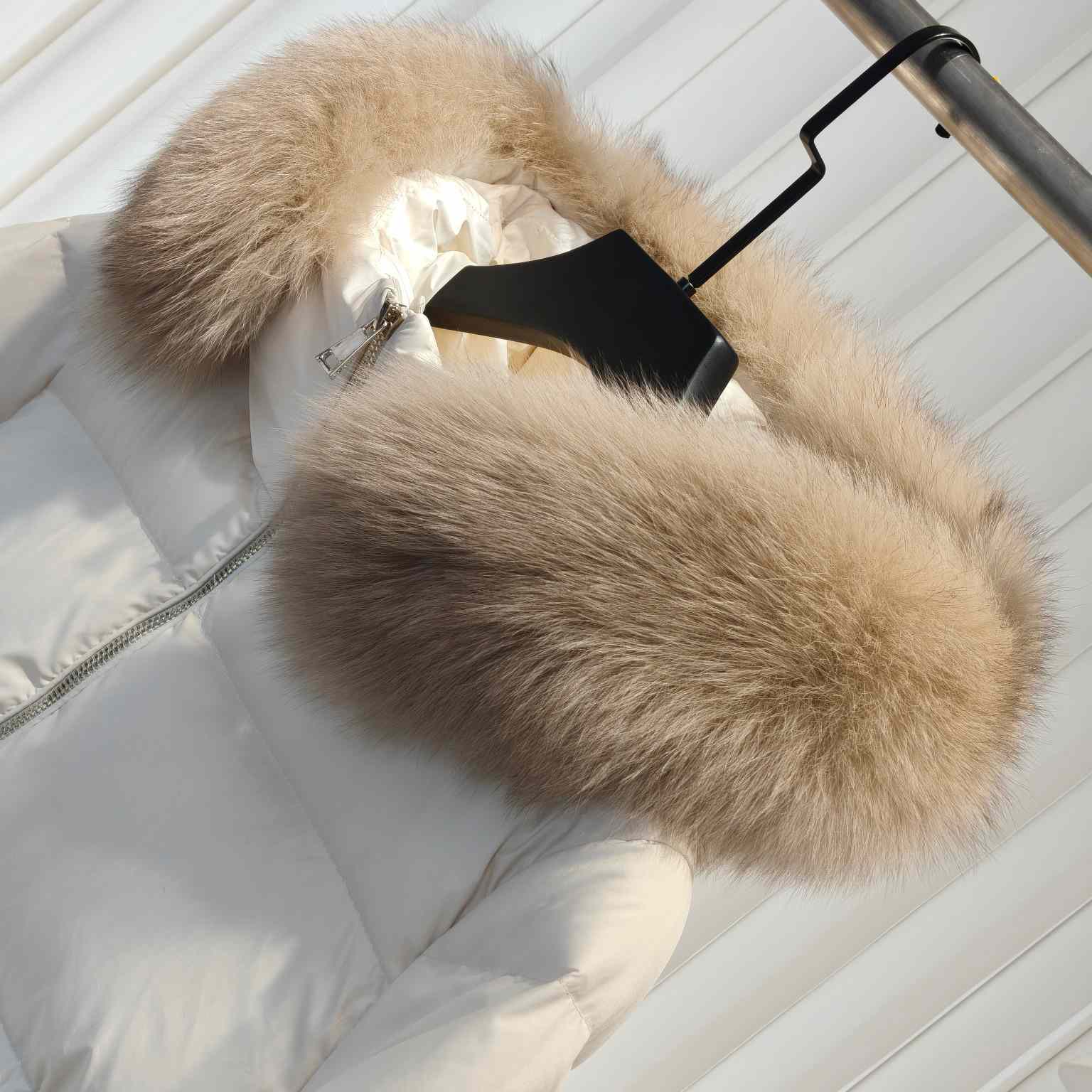 Moncler Laichefur Hooded Shearling-Trimmed Short Down Jacket - DesignerGu