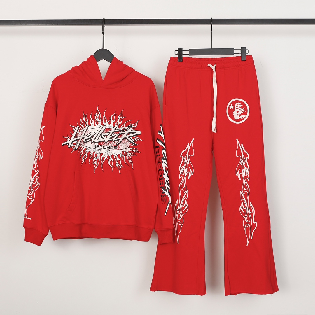 Hellstar Cotton Hoodie And Sweatpant - DesignerGu