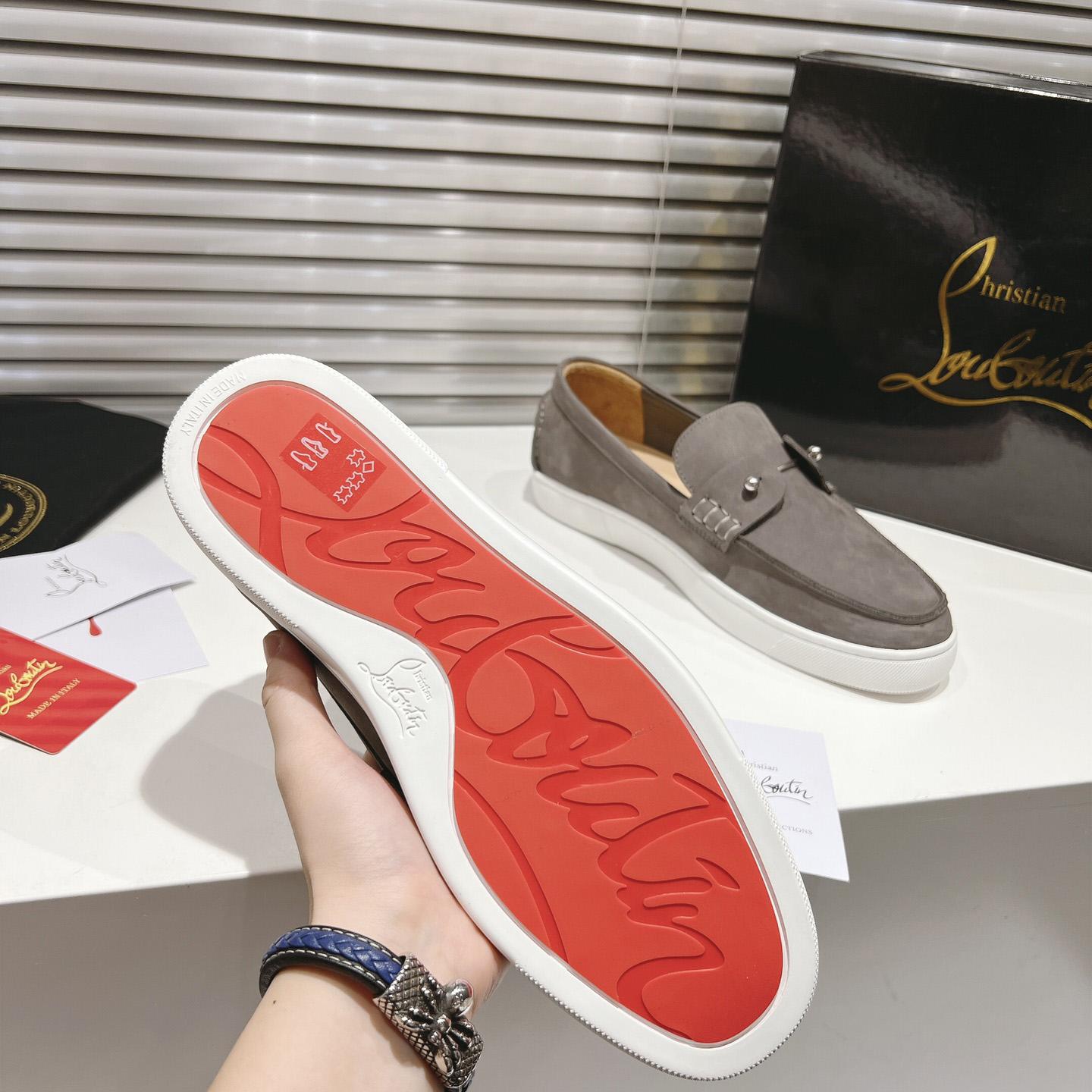 Christian Louboutin Boat Shoes - Reversed nubuck leather - DesignerGu