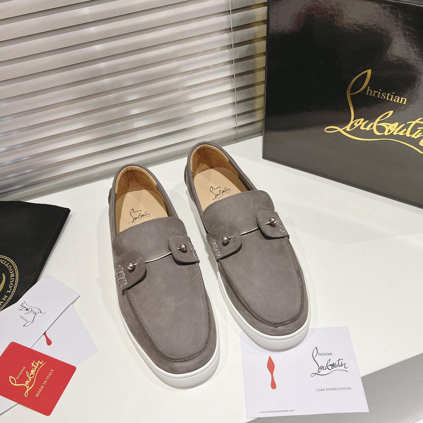 Christian Louboutin Boat Shoes - Reversed nubuck leather - DesignerGu