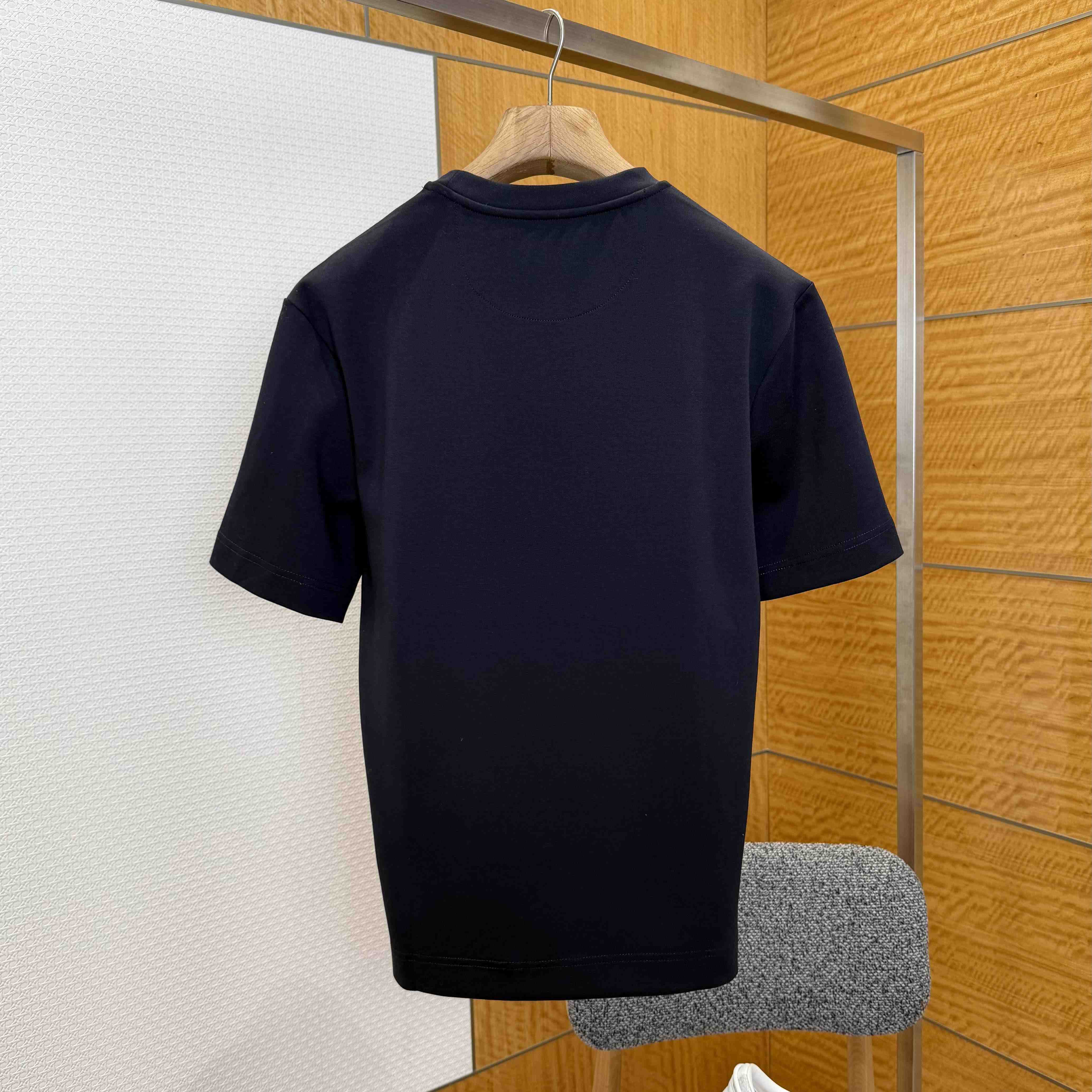 Fendi Dark Blue Cotton T-shirt - DesignerGu