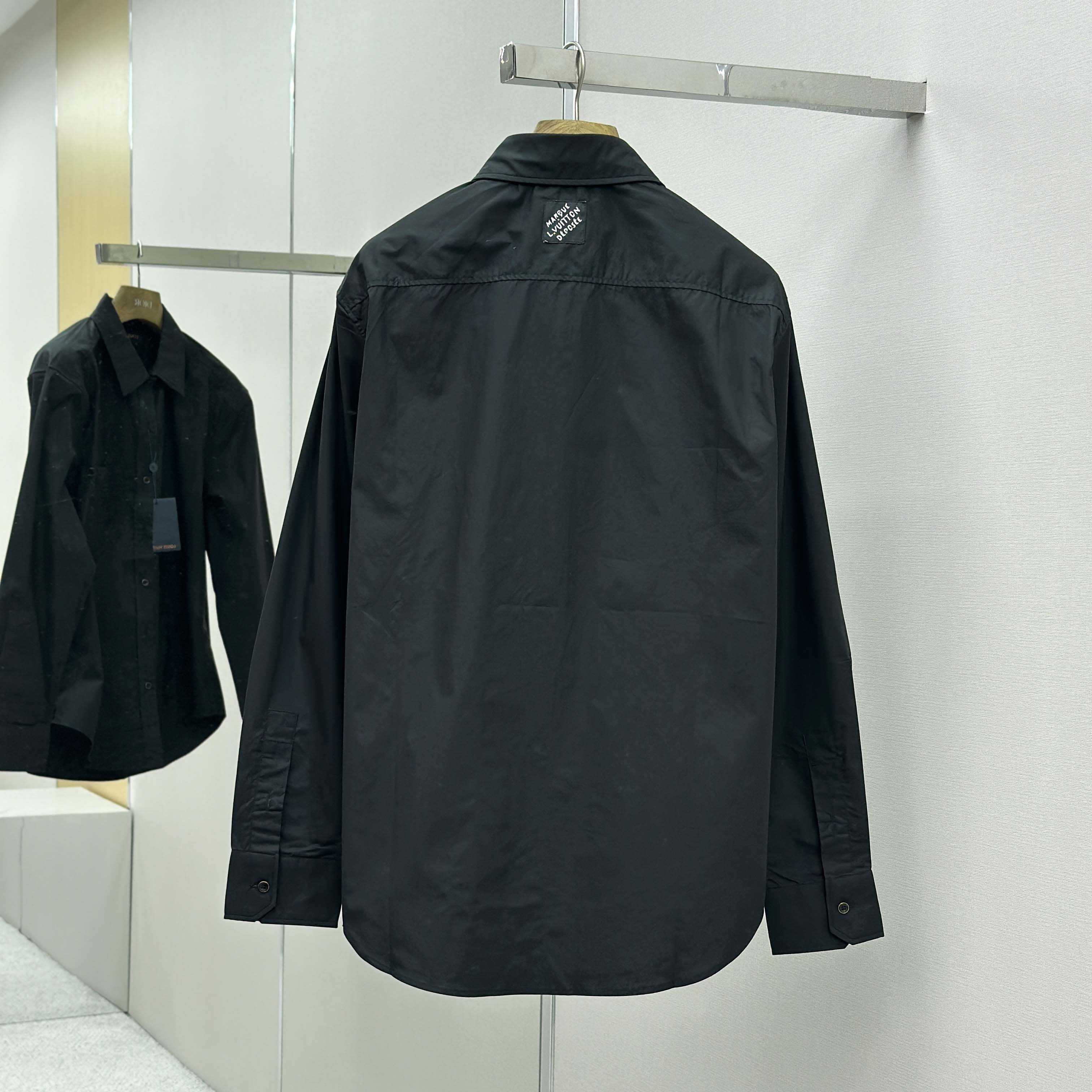 Louis Vuitton Embossed Signature Long-Sleeved Cotton Shirt    - DesignerGu