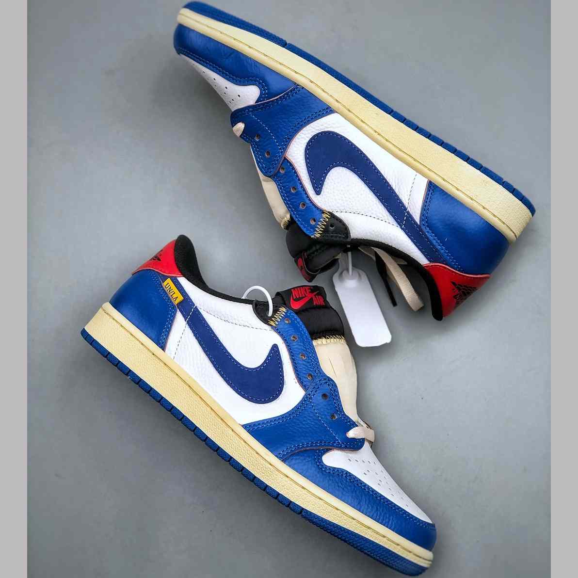 Union LA x Air Jordan 1 Low “White Blue Patchwork” HQ6998-146 - DesignerGu