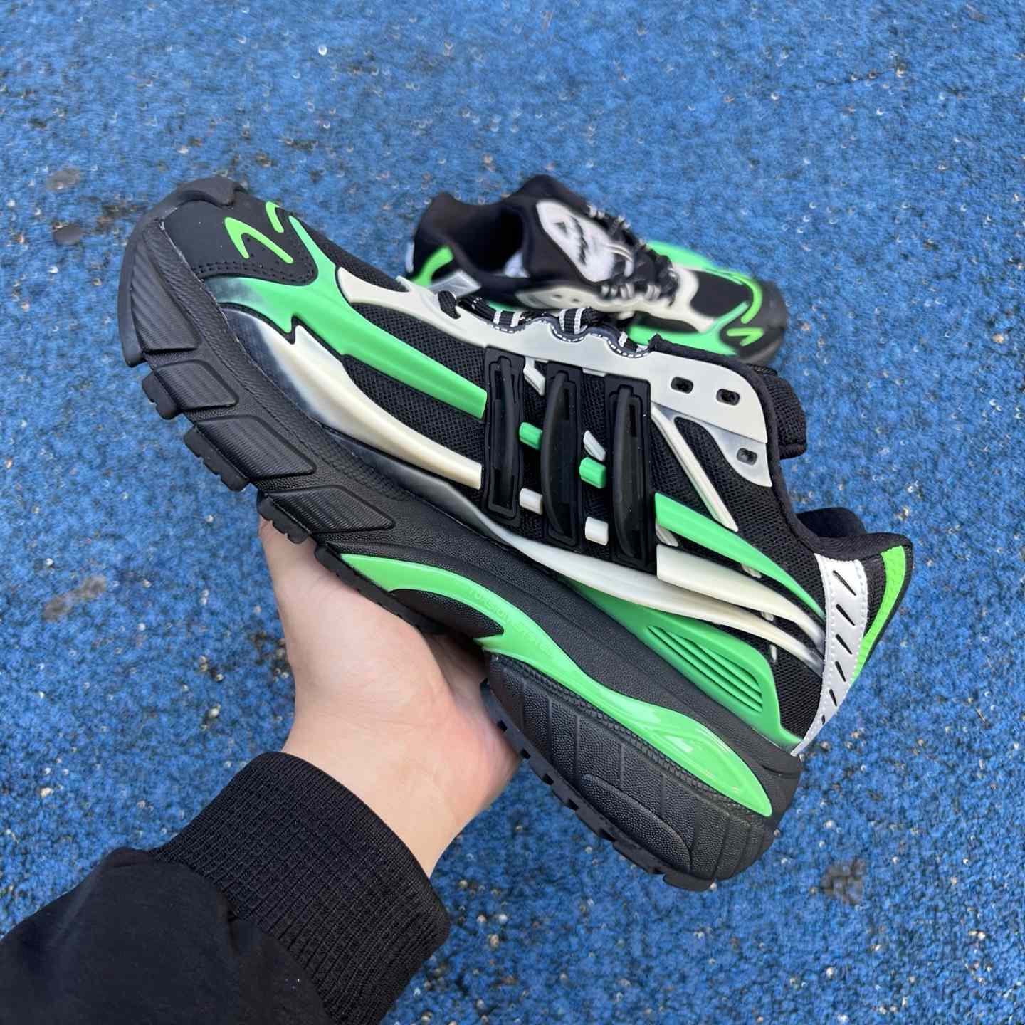 Pharrell x Virginia x adidas Adistar Jellyfish “Black/Green” Comfortable Fashion Slide JP9266 - DesignerGu