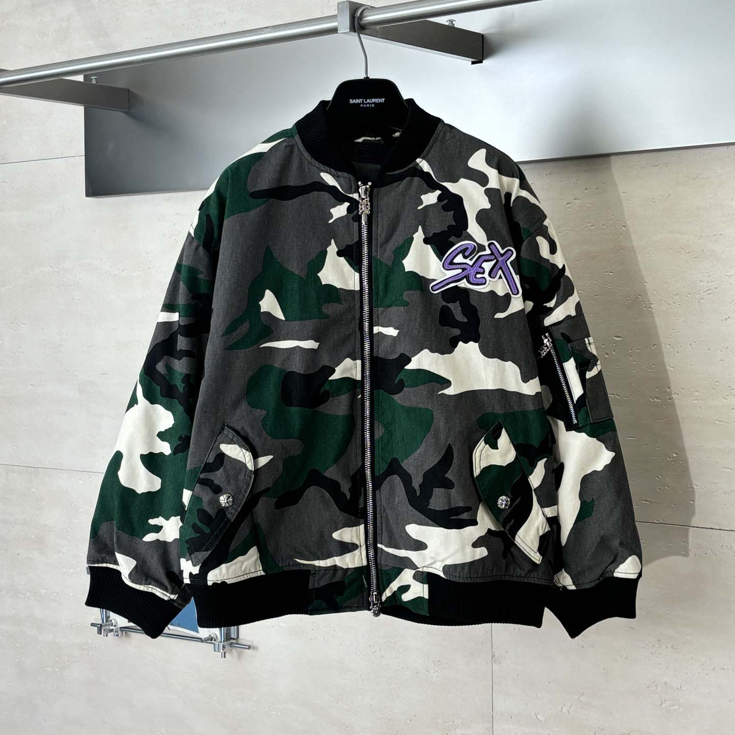 Chrome Hearts Matty Boy Desert Camouflage Sex Records Bomber Jacket - DesignerGu
