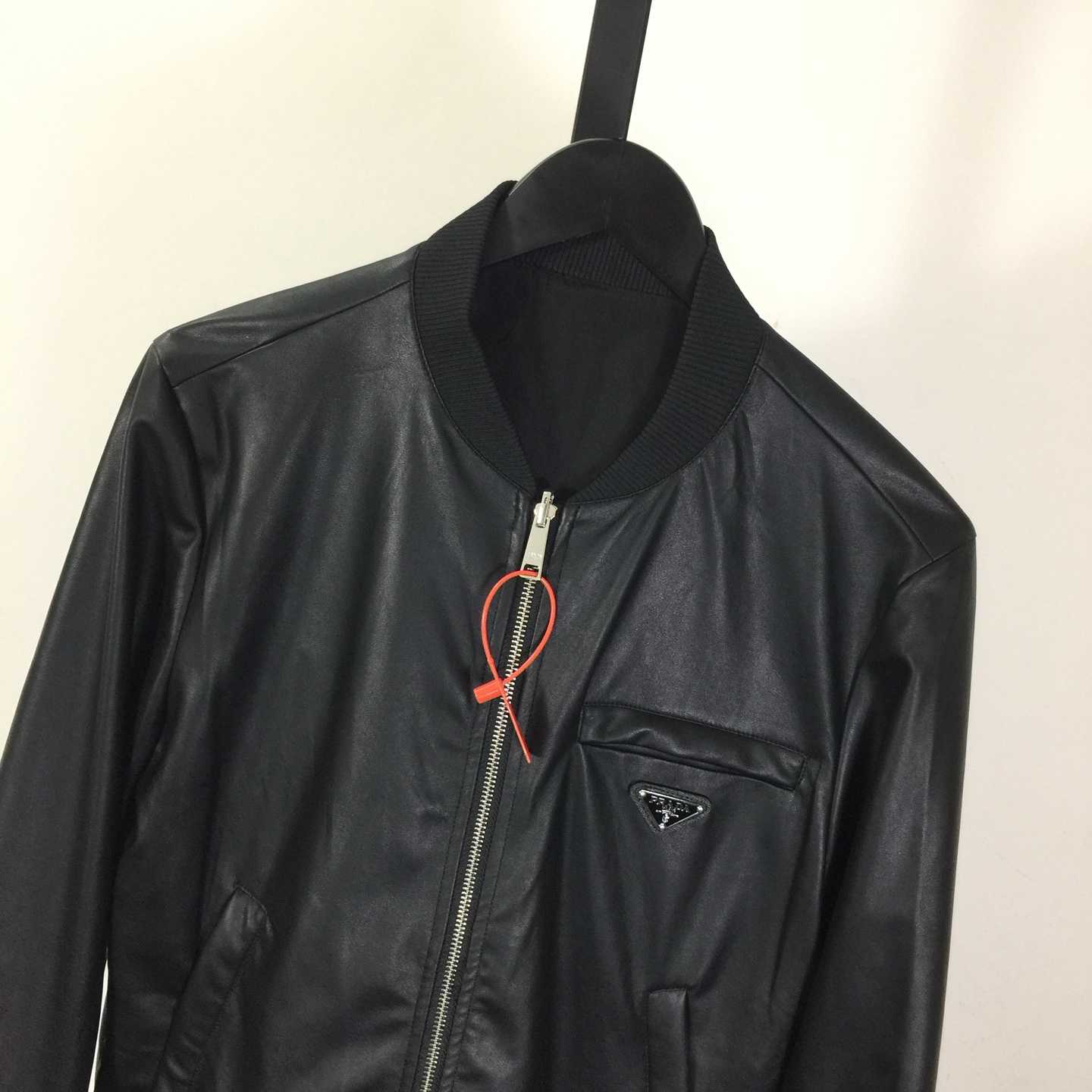 Prada Leather Bomber Jacket - DesignerGu
