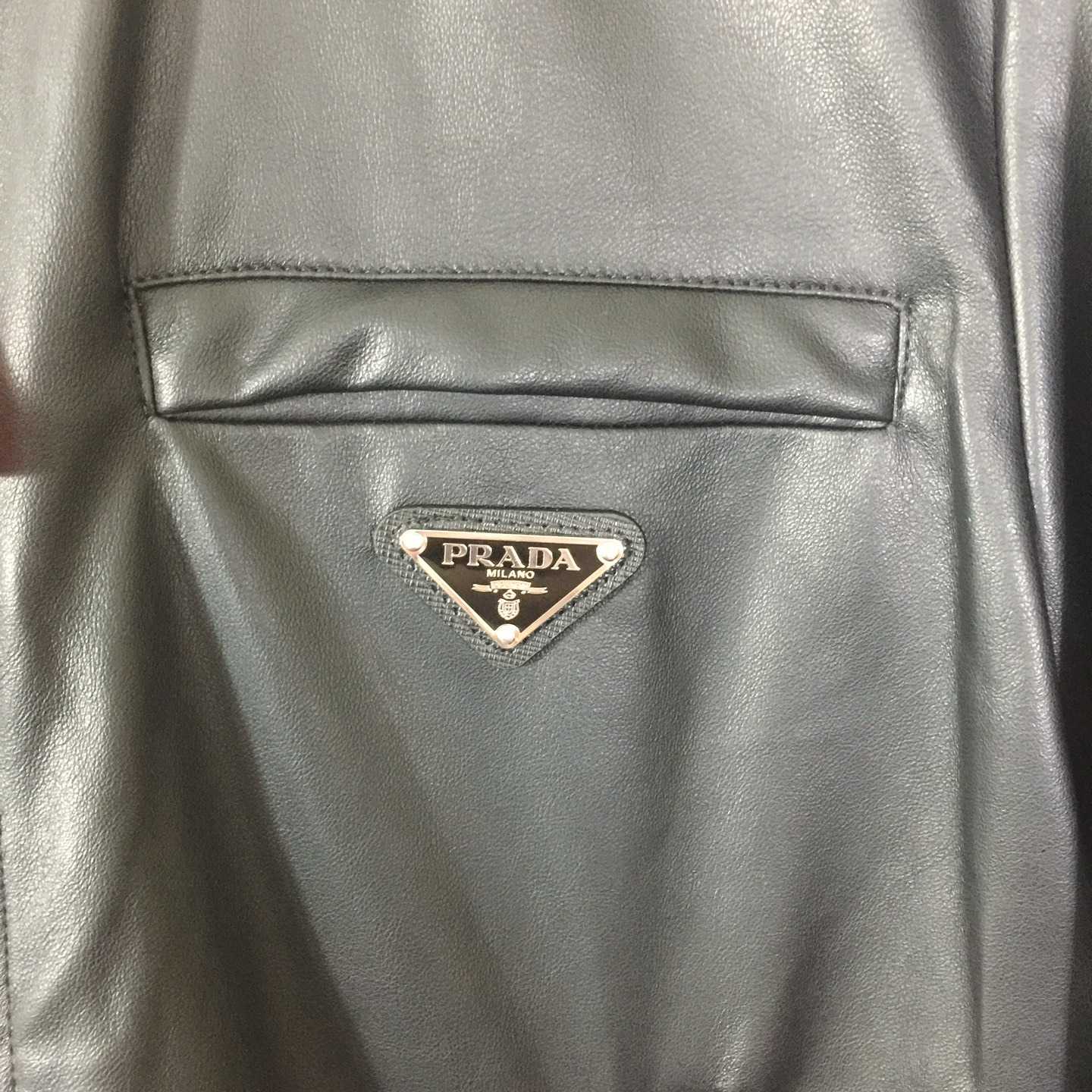 Prada Leather Bomber Jacket - DesignerGu