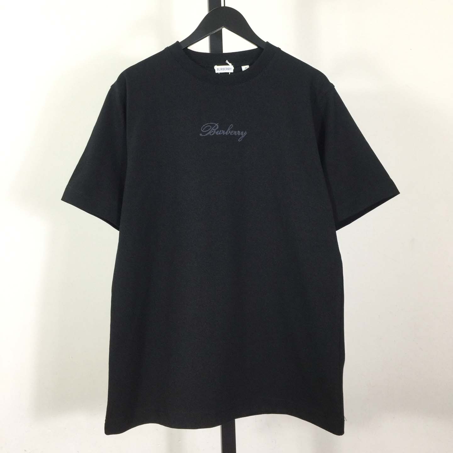 Burberry Check Cursive Logo Cotton T-shirt - DesignerGu