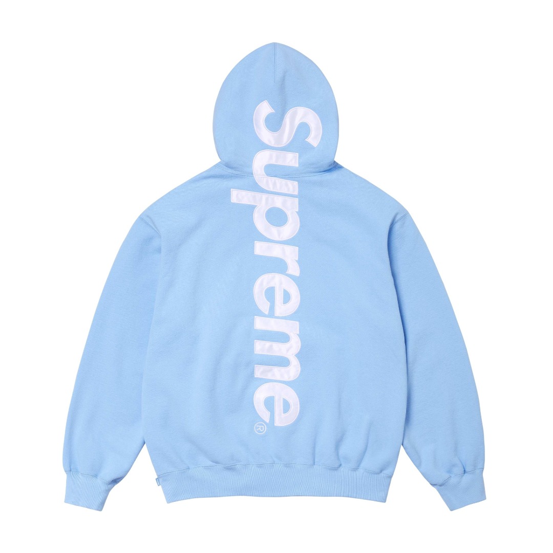 Supreme Satin Appliqué Hooded Sweatshirt - DesignerGu