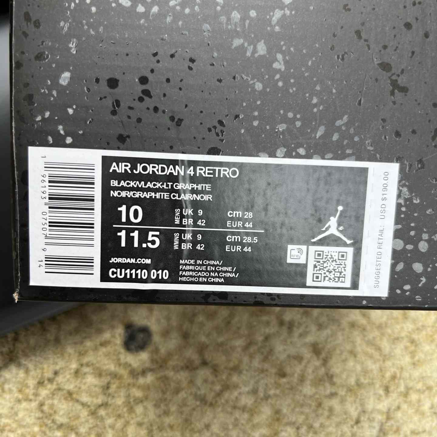Air Jordan 4 “Black Cat” Football Edition CU1110-010 - DesignerGu