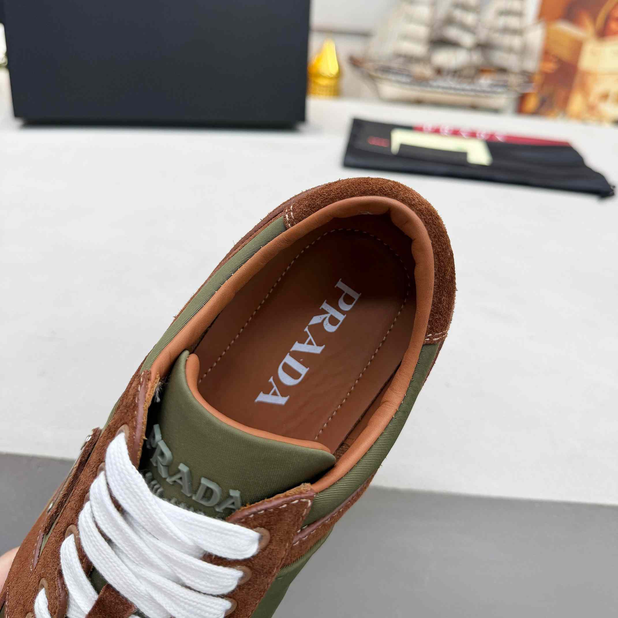Prada Downtown Re-Nylon And Suede Sneakers - DesignerGu