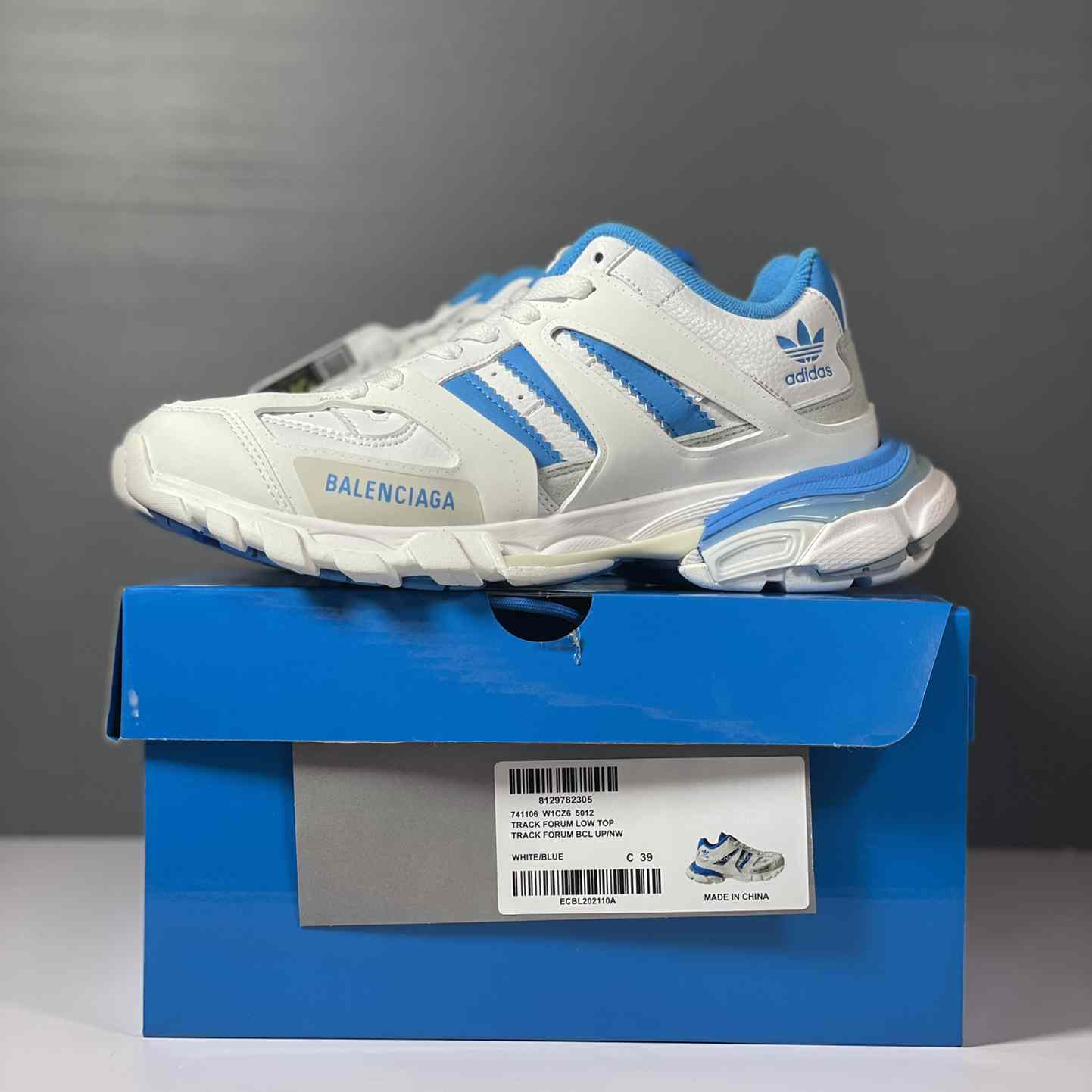 Balenciaga Track Forum x adidas White Blue - DesignerGu