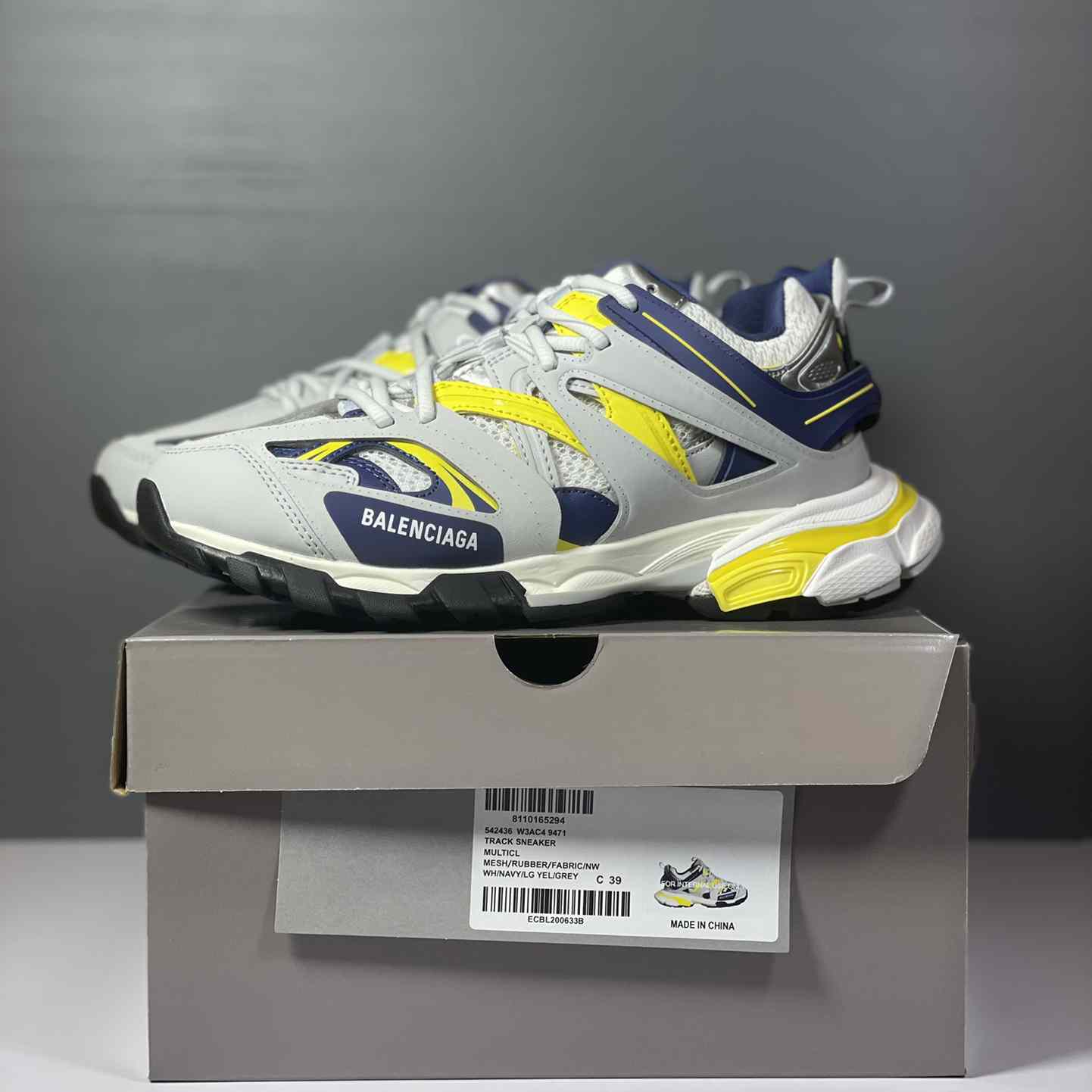 Balenciaga Track Sneaker 'White Dark Blue Yellow' - DesignerGu