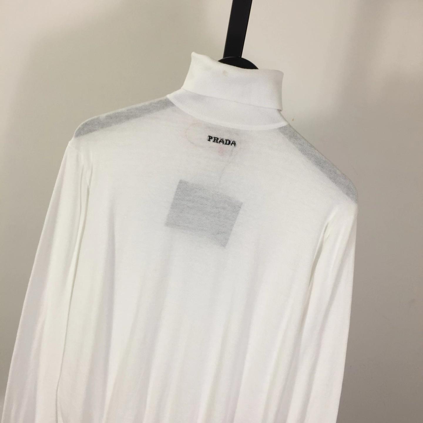 Prada White Wool Turtleneck - DesignerGu