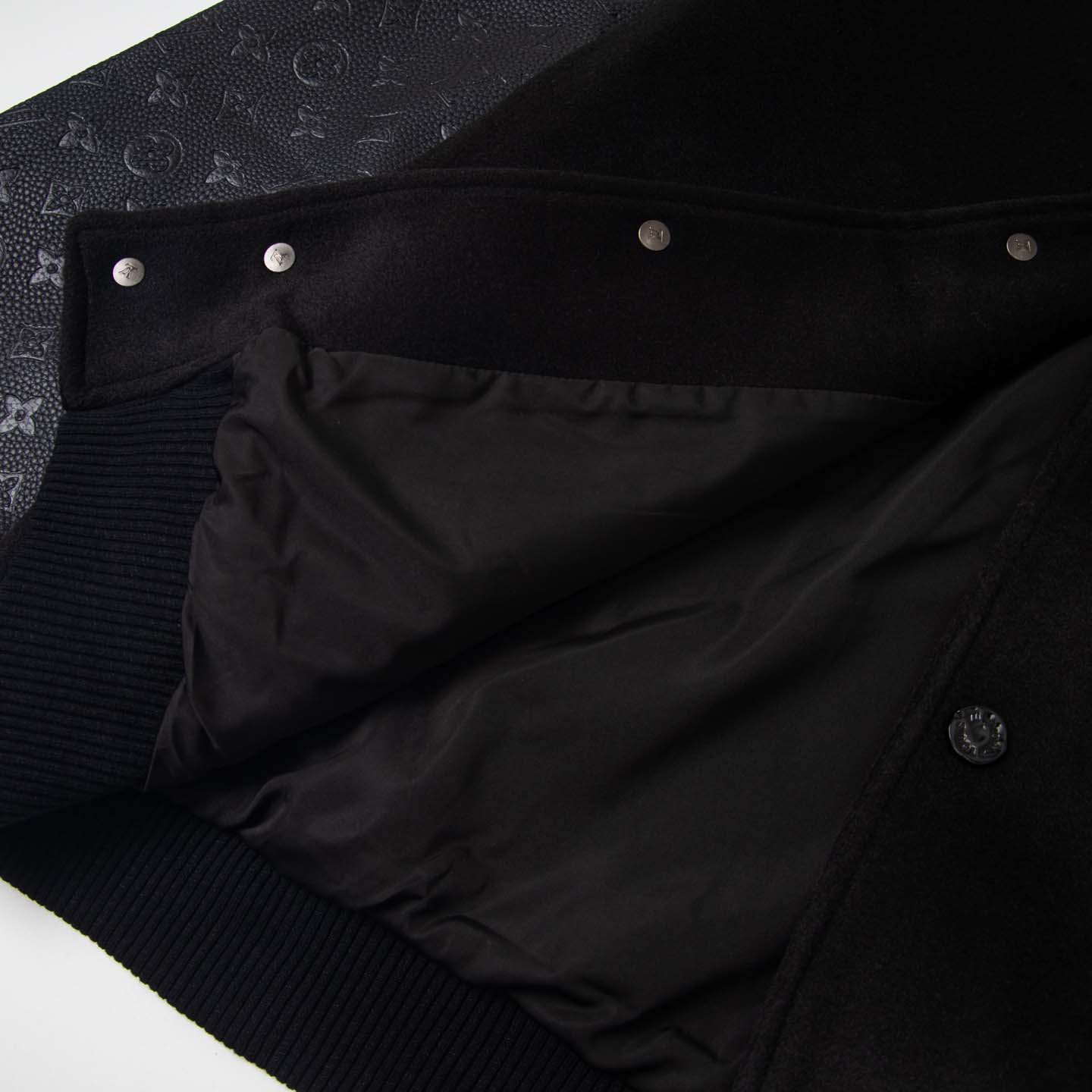  Louis Vuitton Monogram Embossed Leather and Wool Blouson  - DesignerGu