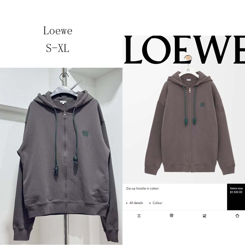 Loewe Zip-up Hoodie In Cotton - DesignerGu