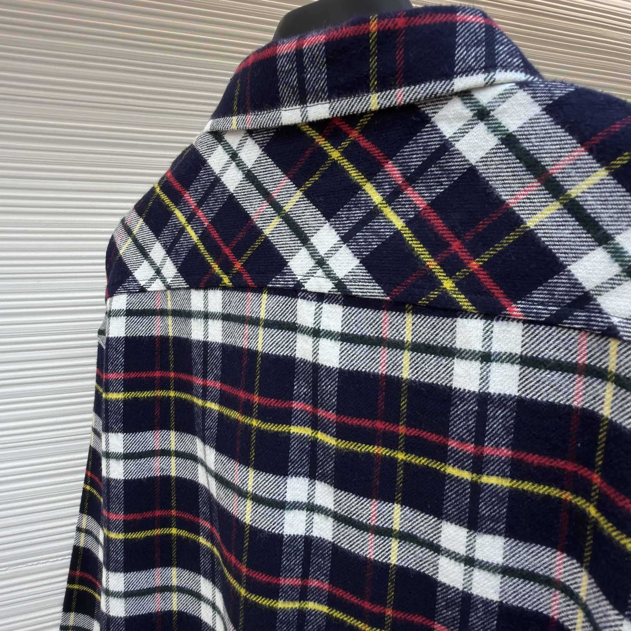 Celine Relaxed Shirt In Brushed Checked Wool - DesignerGu
