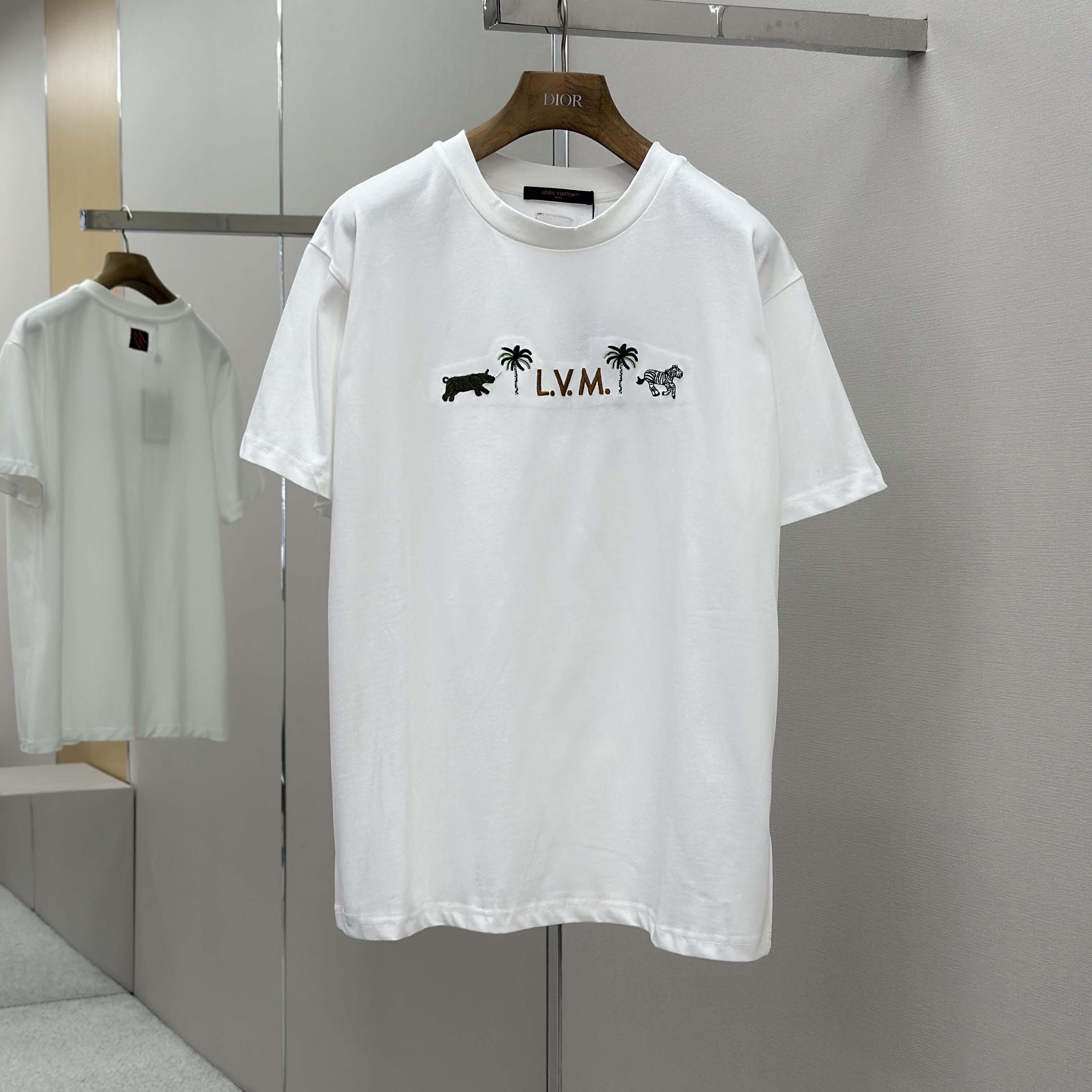 Louis Vuitton LV x The Darjeeling Limited Embroidered Short-Sleeved crewneck   1AJVQK - DesignerGu