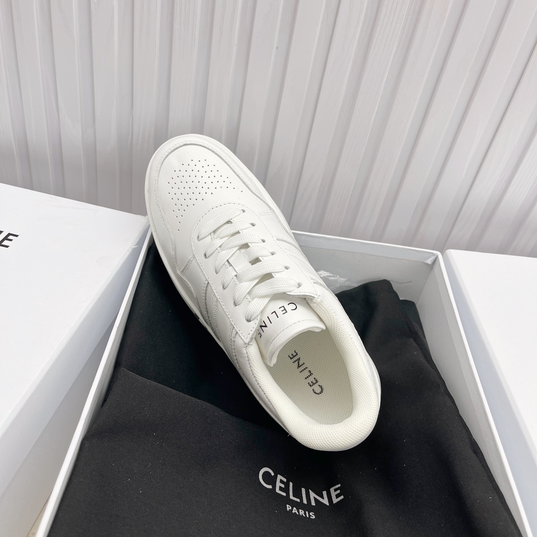 Celine Block Sneakers With Wedge Outsole In Calfskin - DesignerGu