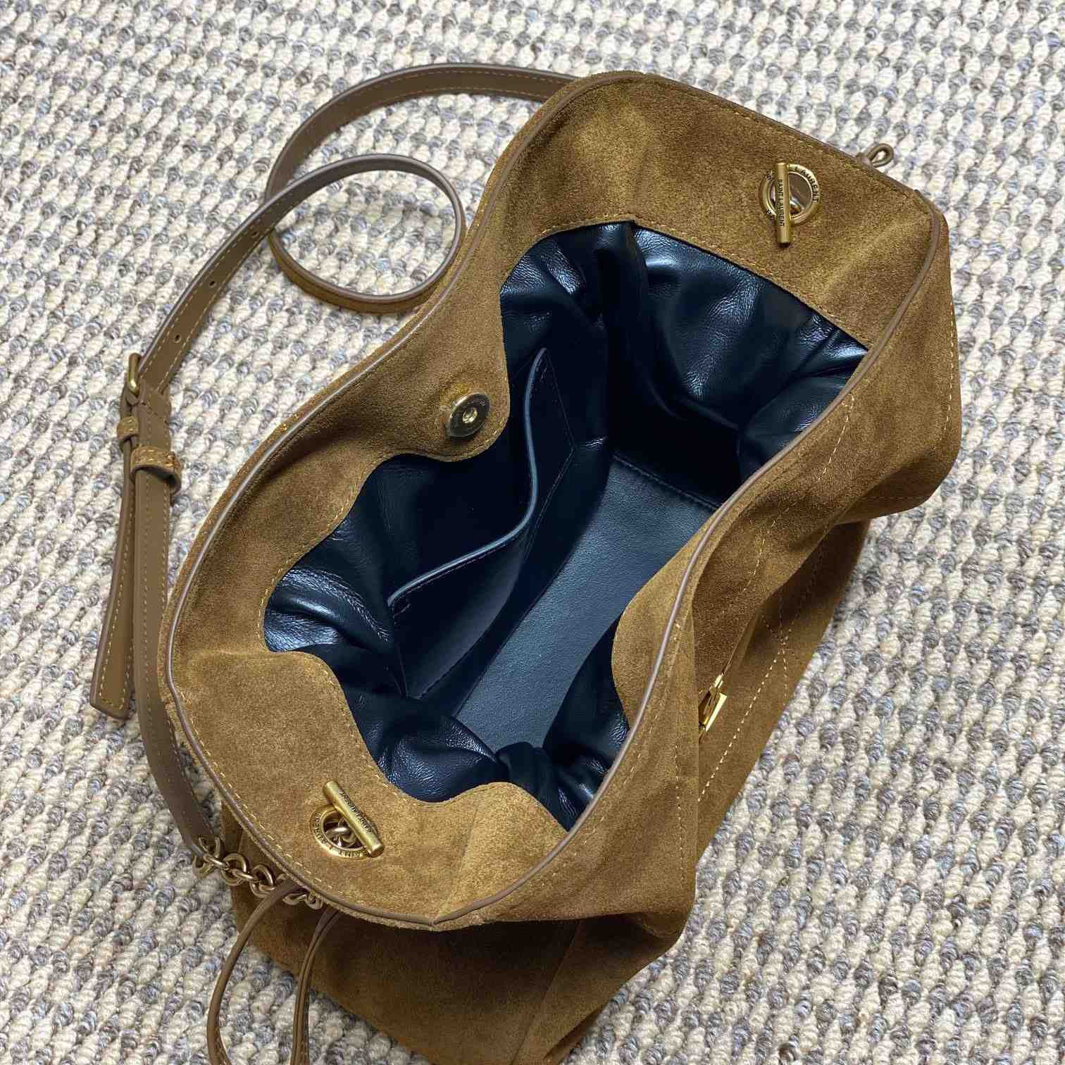 Saint Laurent Jamie Shoulder Pouch In Suede - DesignerGu