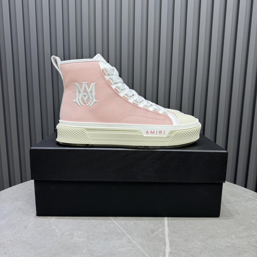 Amiri Pink 'MA' Court Hi Sneakers - DesignerGu
