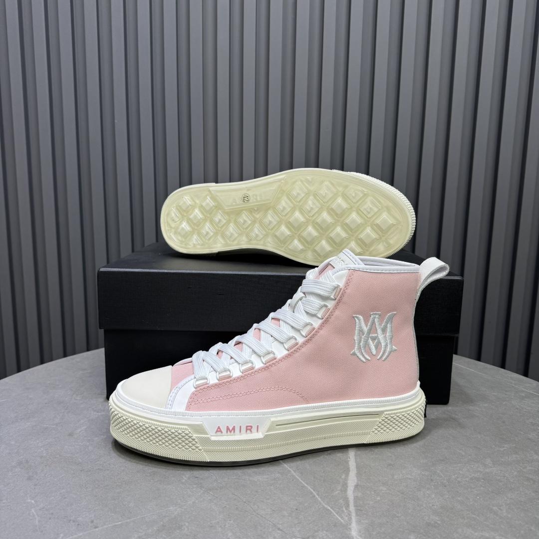 Amiri Pink 'MA' Court Hi Sneakers - DesignerGu