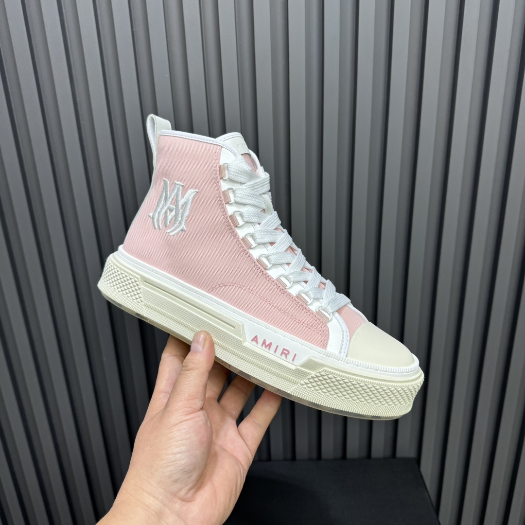 Amiri Pink 'MA' Court Hi Sneakers - DesignerGu