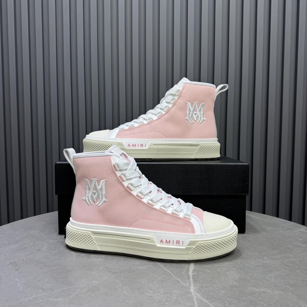 Amiri Pink 'MA' Court Hi Sneakers - DesignerGu