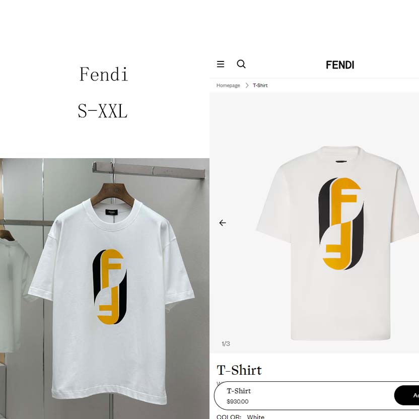 Fendi White Cotton T-shirt - DesignerGu
