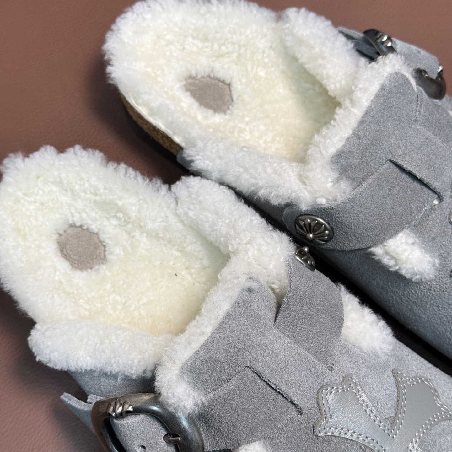 Chrome Hearts Birkenstock Boston Suede Sandals  - DesignerGu