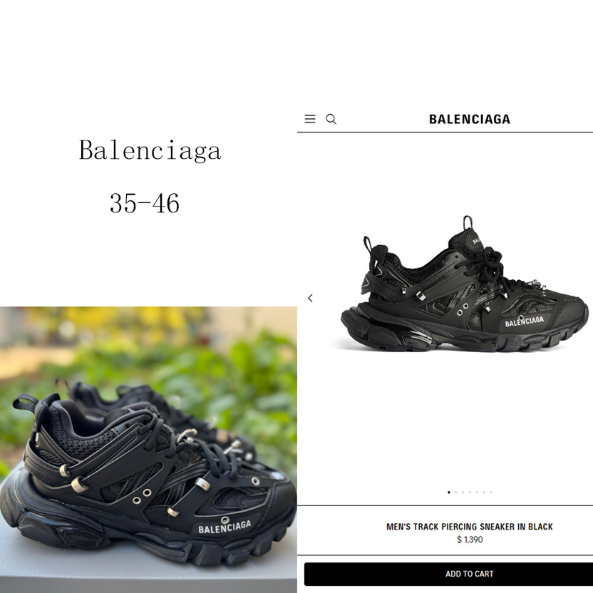 Balenciaga Track piercing Sneaker In Black - DesignerGu