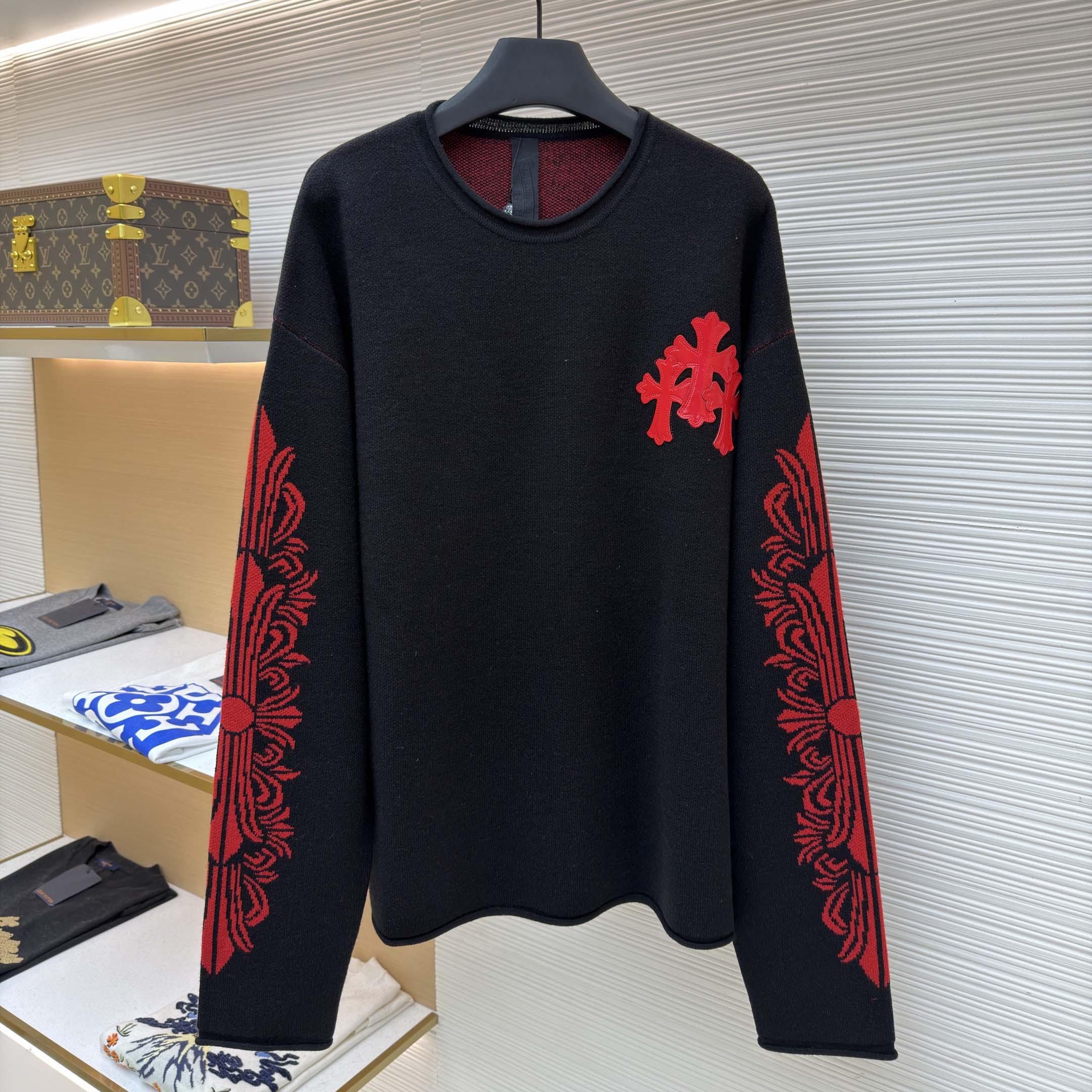 Chrome Hearts Cashmere Cross Patch Sweater  - DesignerGu