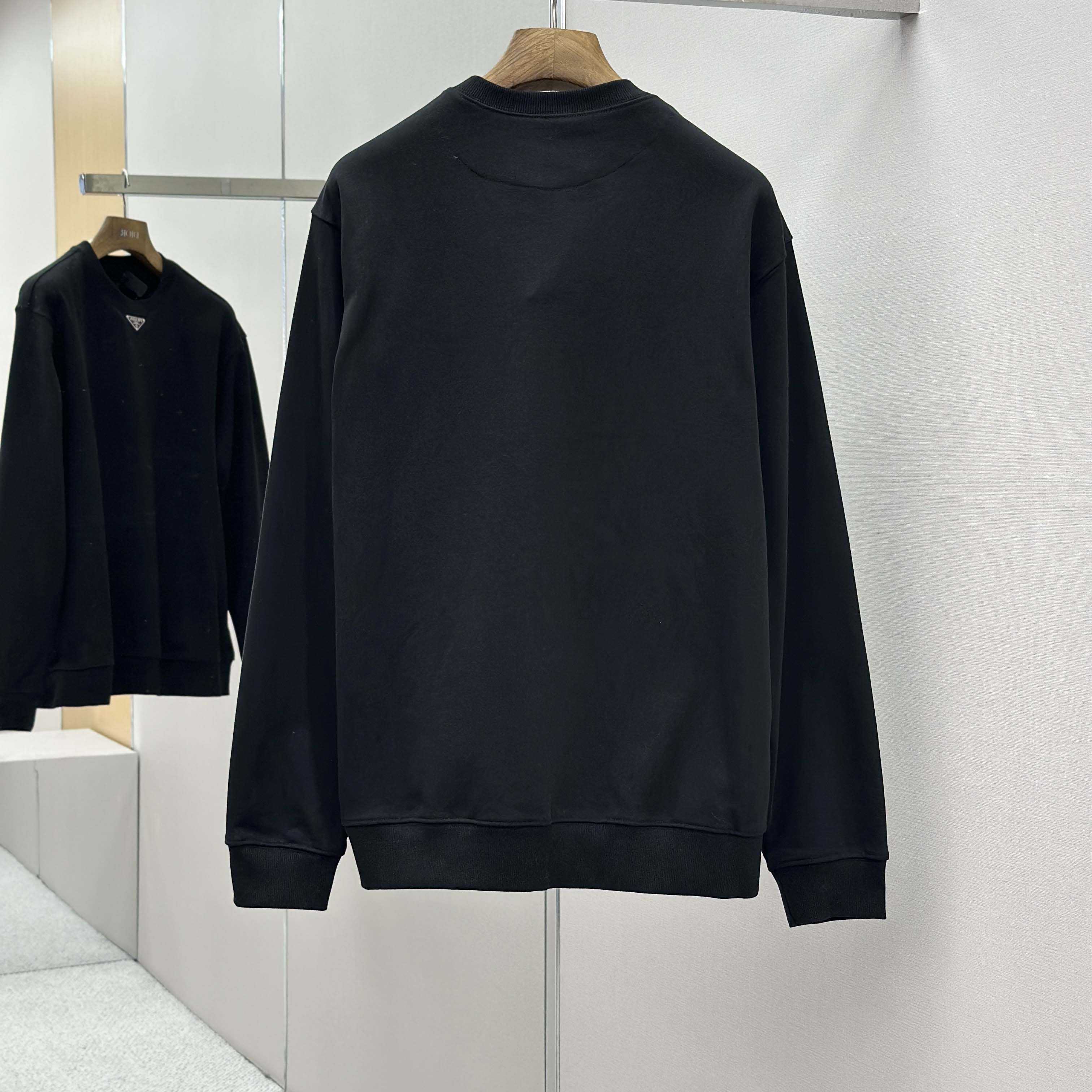 Prada Logo-plaque Technical Cotton Sweatshirt - DesignerGu