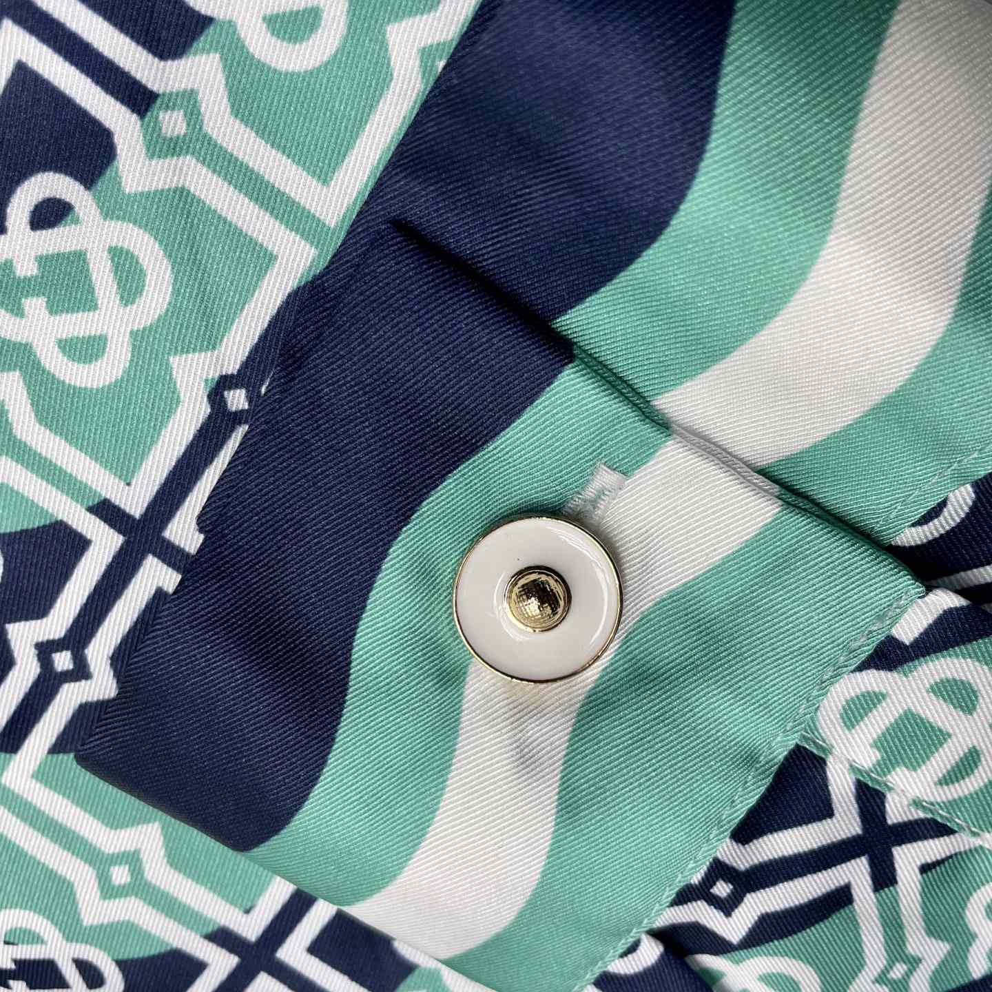 Casablanca Monogram Wave Long Sleeve Silk Shirt   CA3563 - DesignerGu