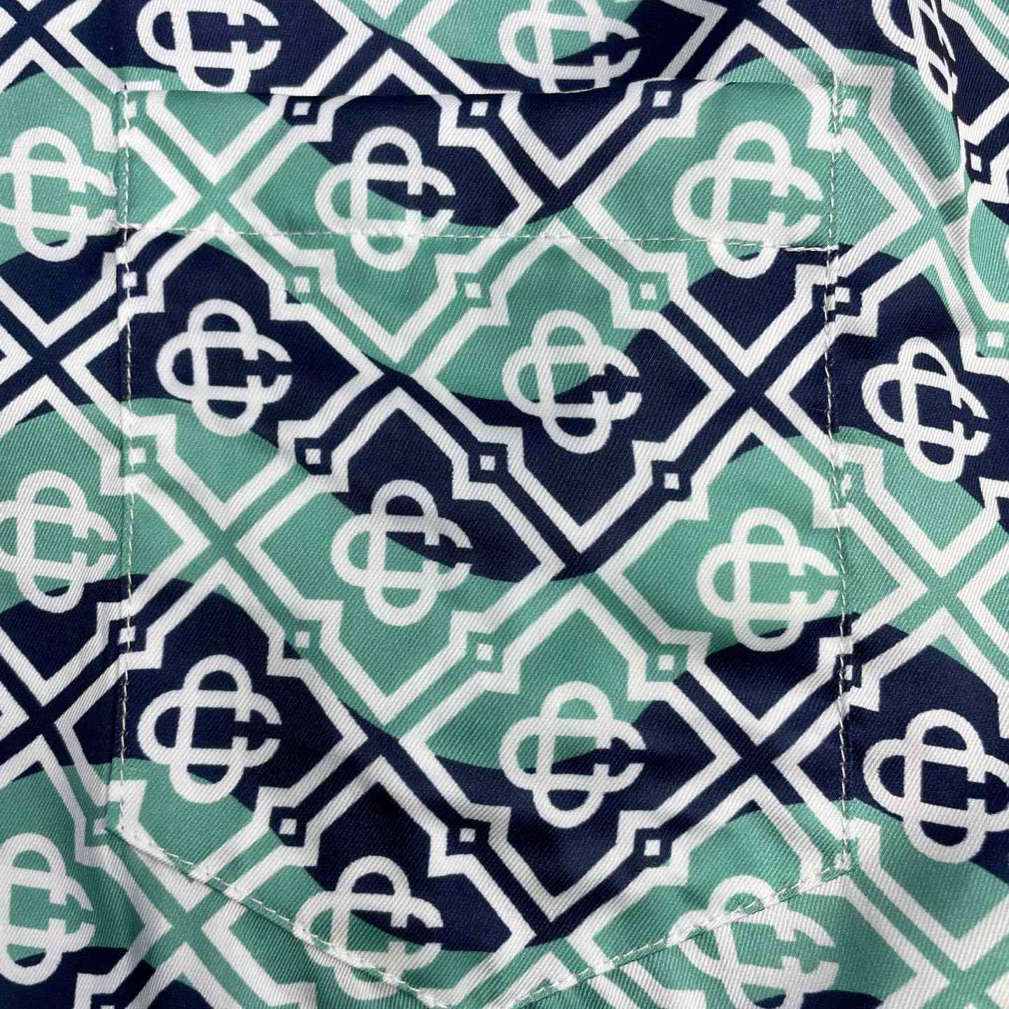 Casablanca Monogram Wave Long Sleeve Silk Shirt   CA3563 - DesignerGu