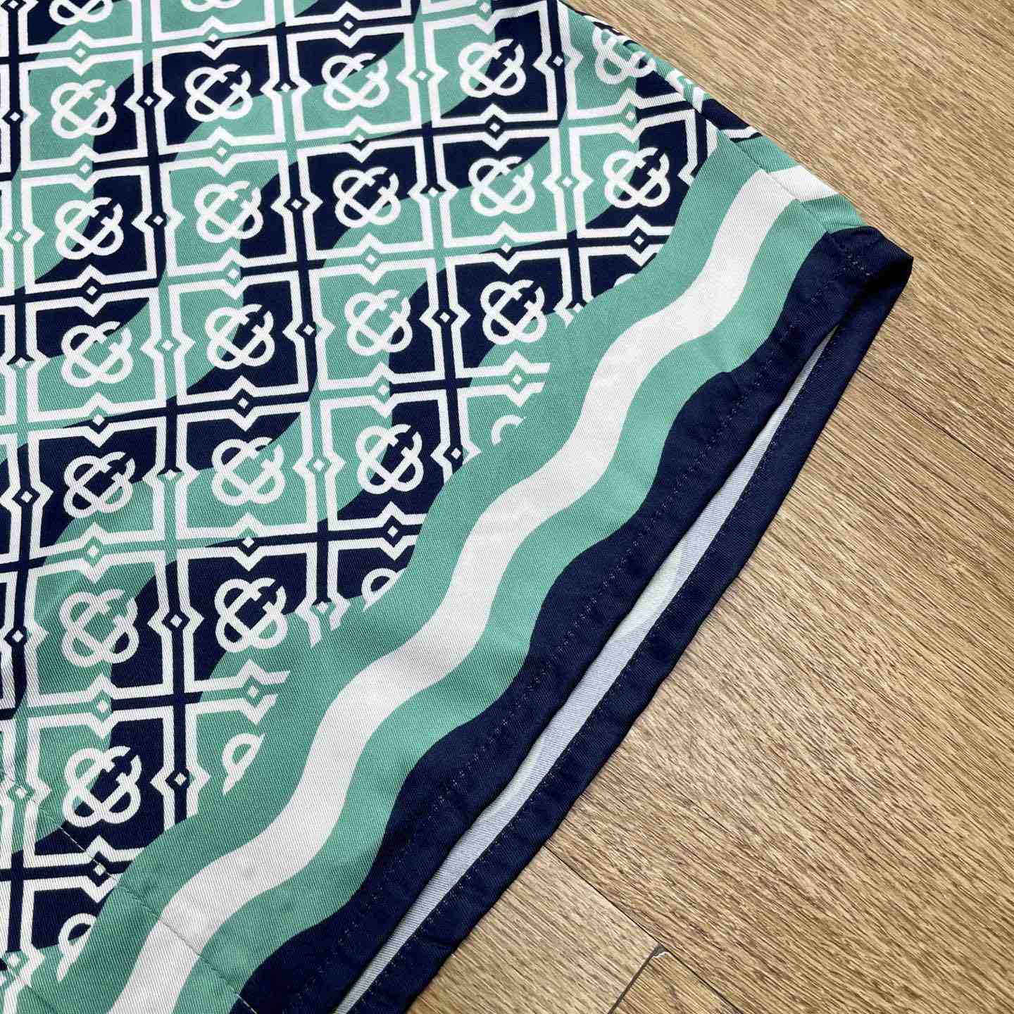 Casablanca Monogram Wave Long Sleeve Silk Shirt   CA3563 - DesignerGu