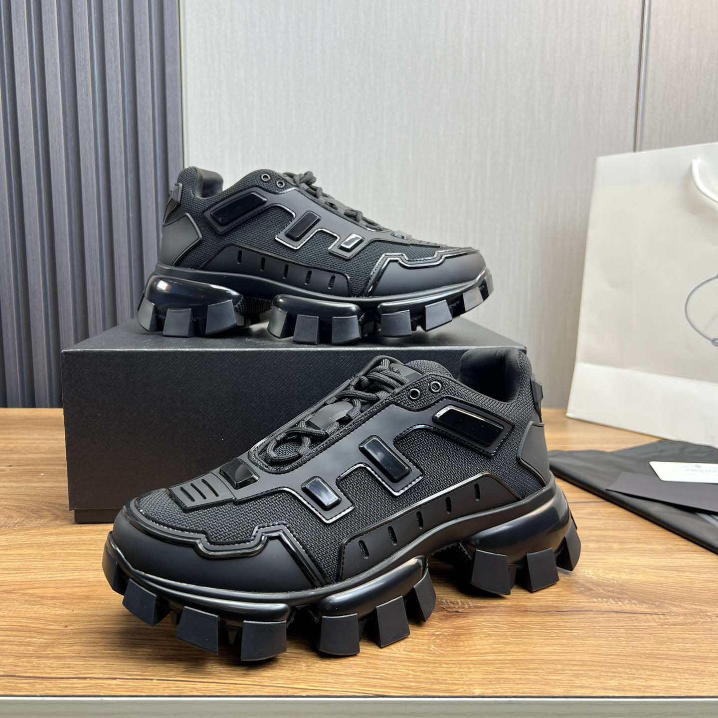 Prada Cloudbust Thunder Knit Fabric Sneakers - DesignerGu