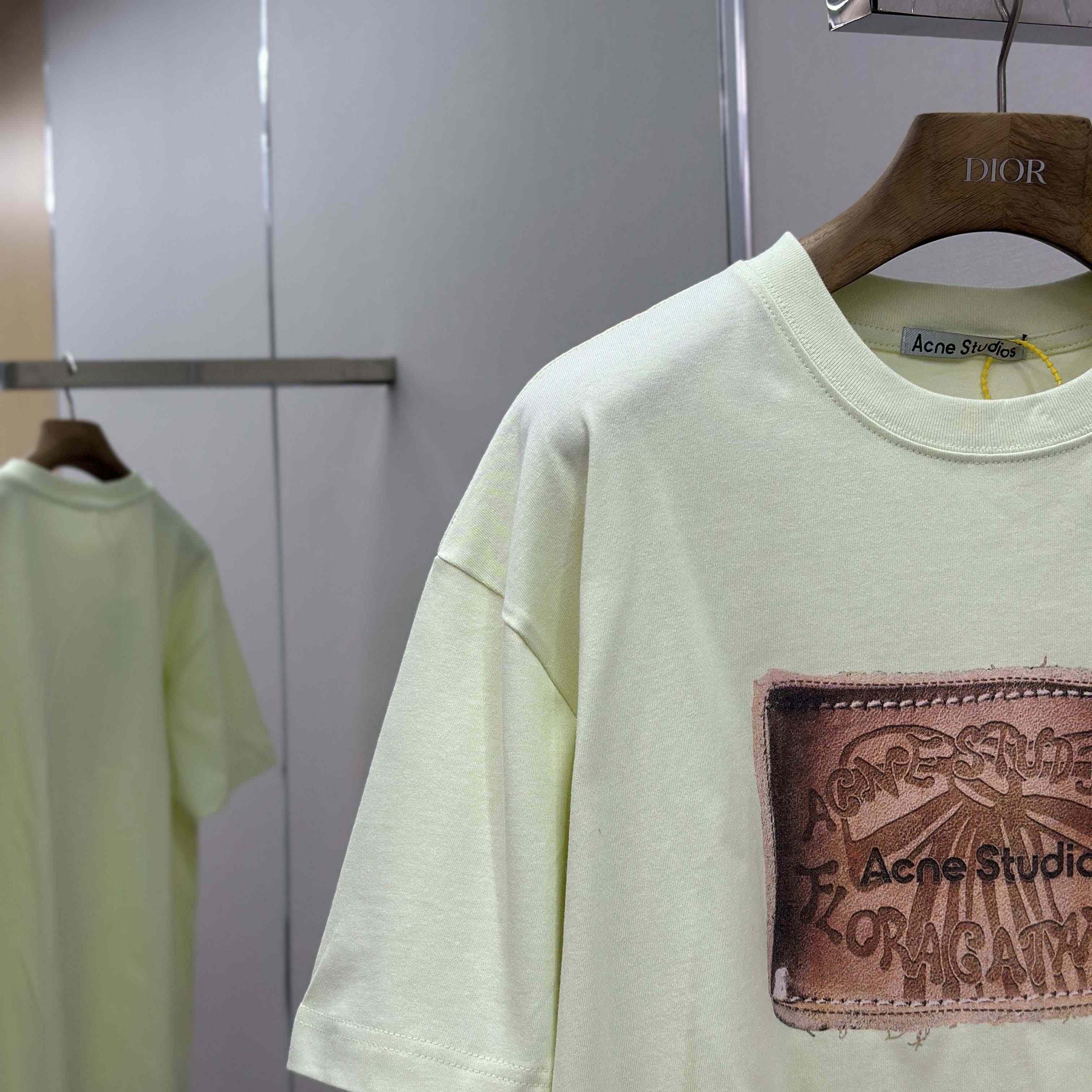 Acne Studios Logo T-shirt - Pistachio Green - DesignerGu