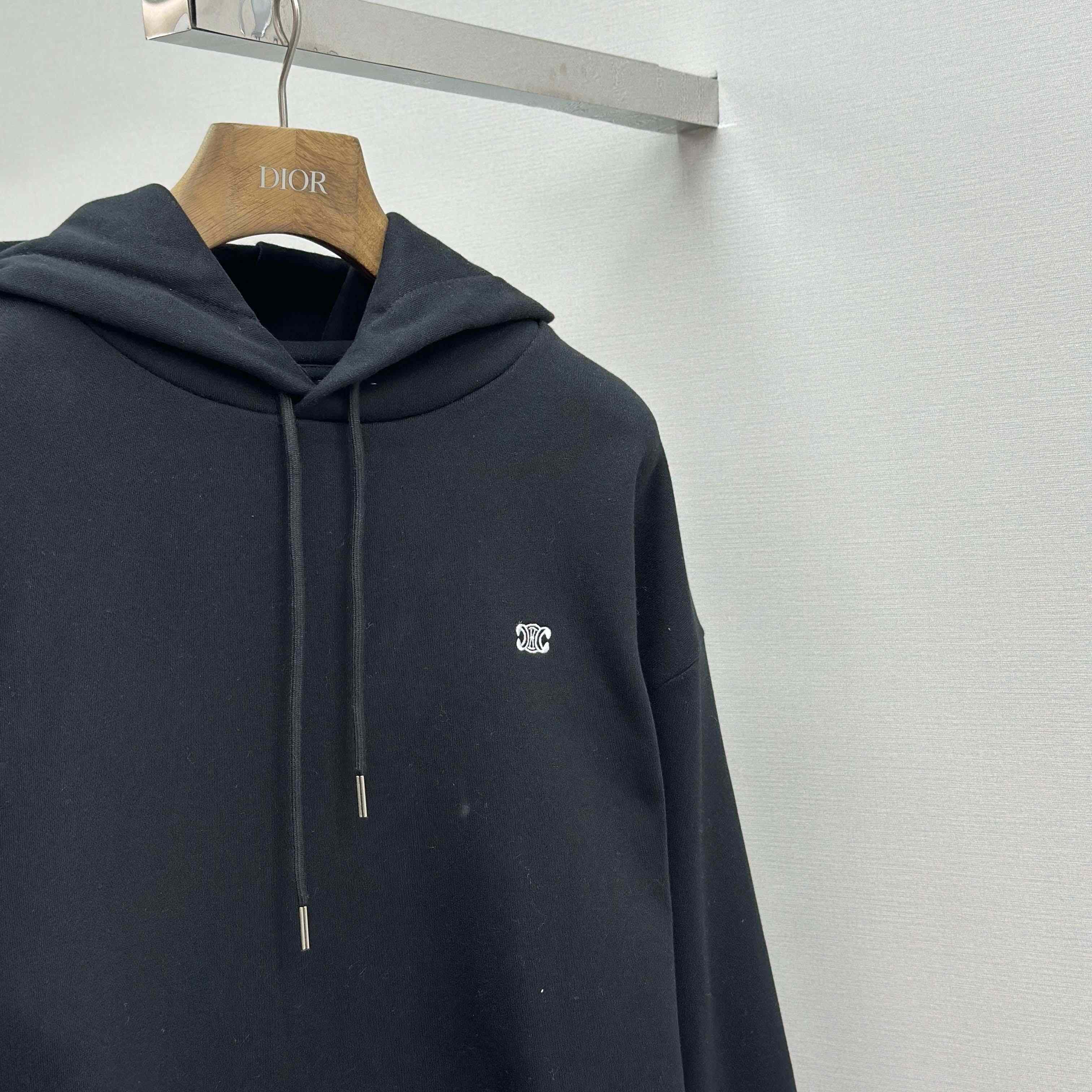 Celine Triomphe Loose Hoodie In Cashmere Cotton - DesignerGu