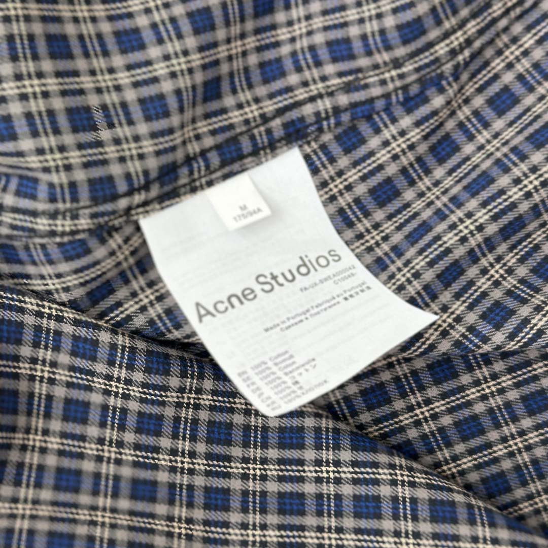 Acne Studios Gray Checked Flannel Shirt - DesignerGu
